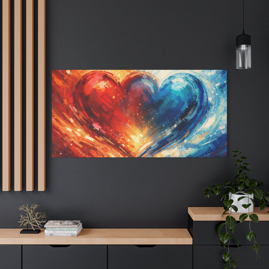 Two Souls One Heart Abstract Heart Canvas