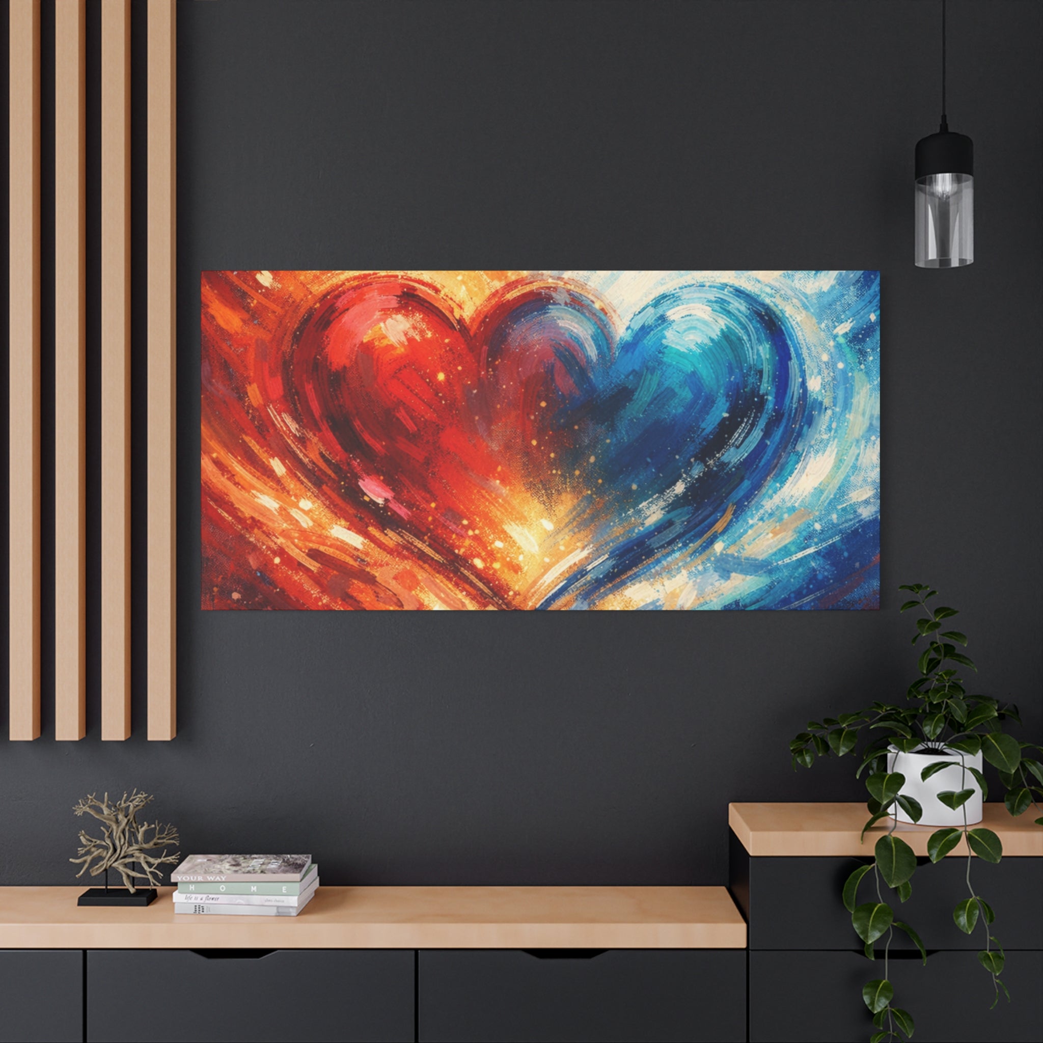 Two Souls One Heart Abstract Heart Canvas