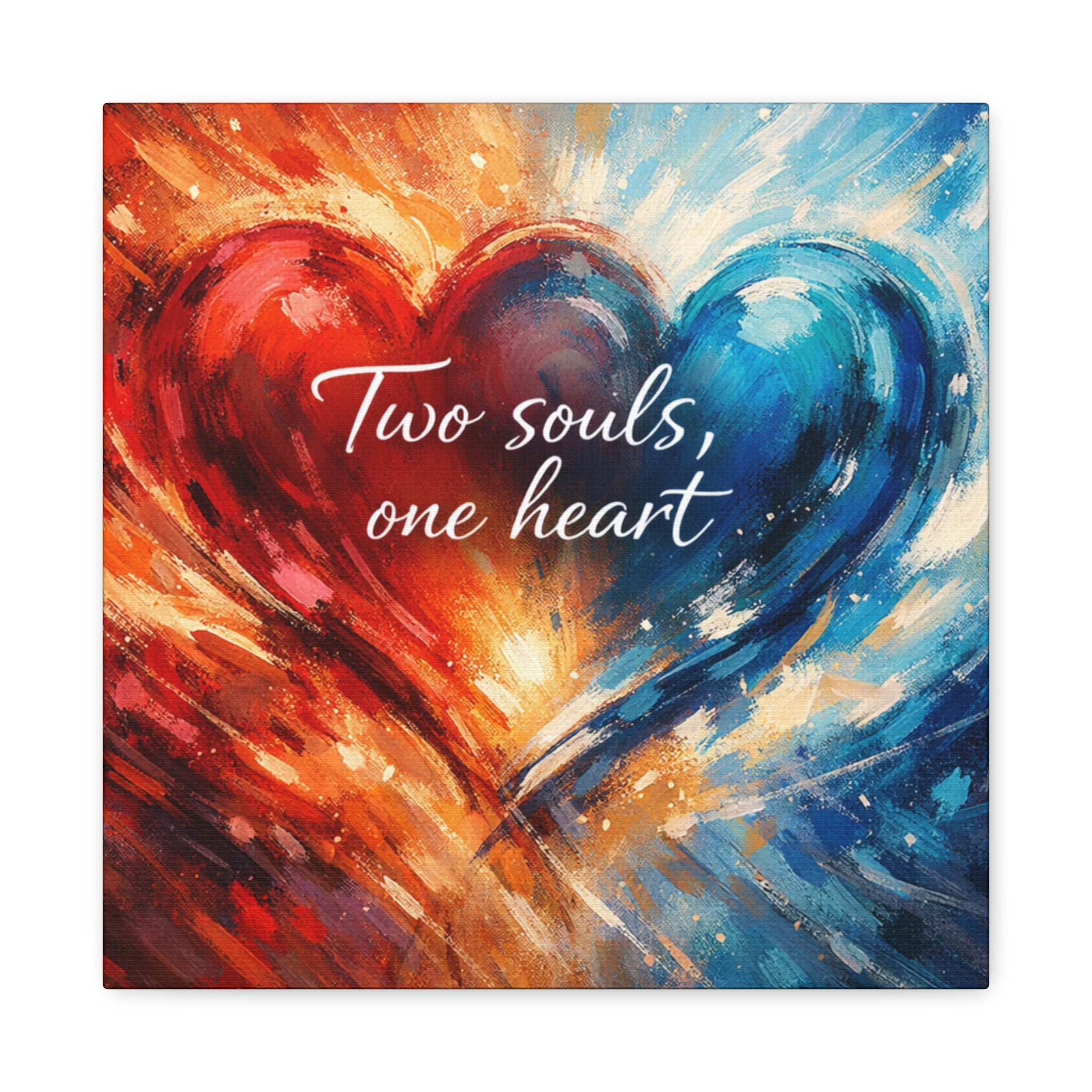 Two Souls One Heart Intertwined Heart Matte Canvas