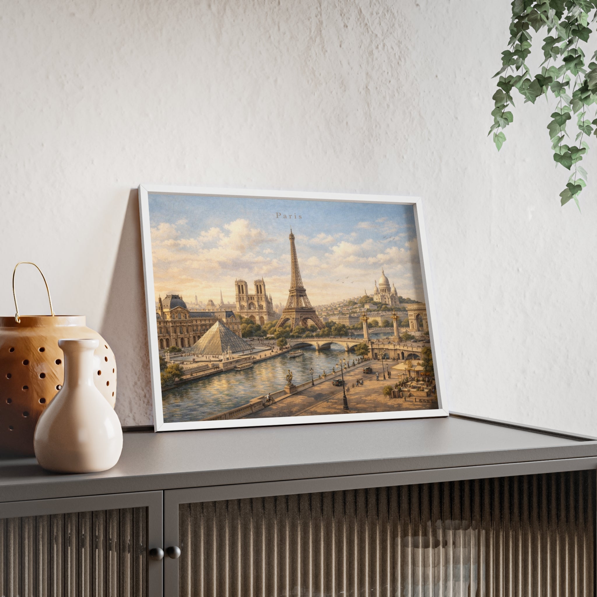 Paris Eiffel Tower Wood Framed Poster