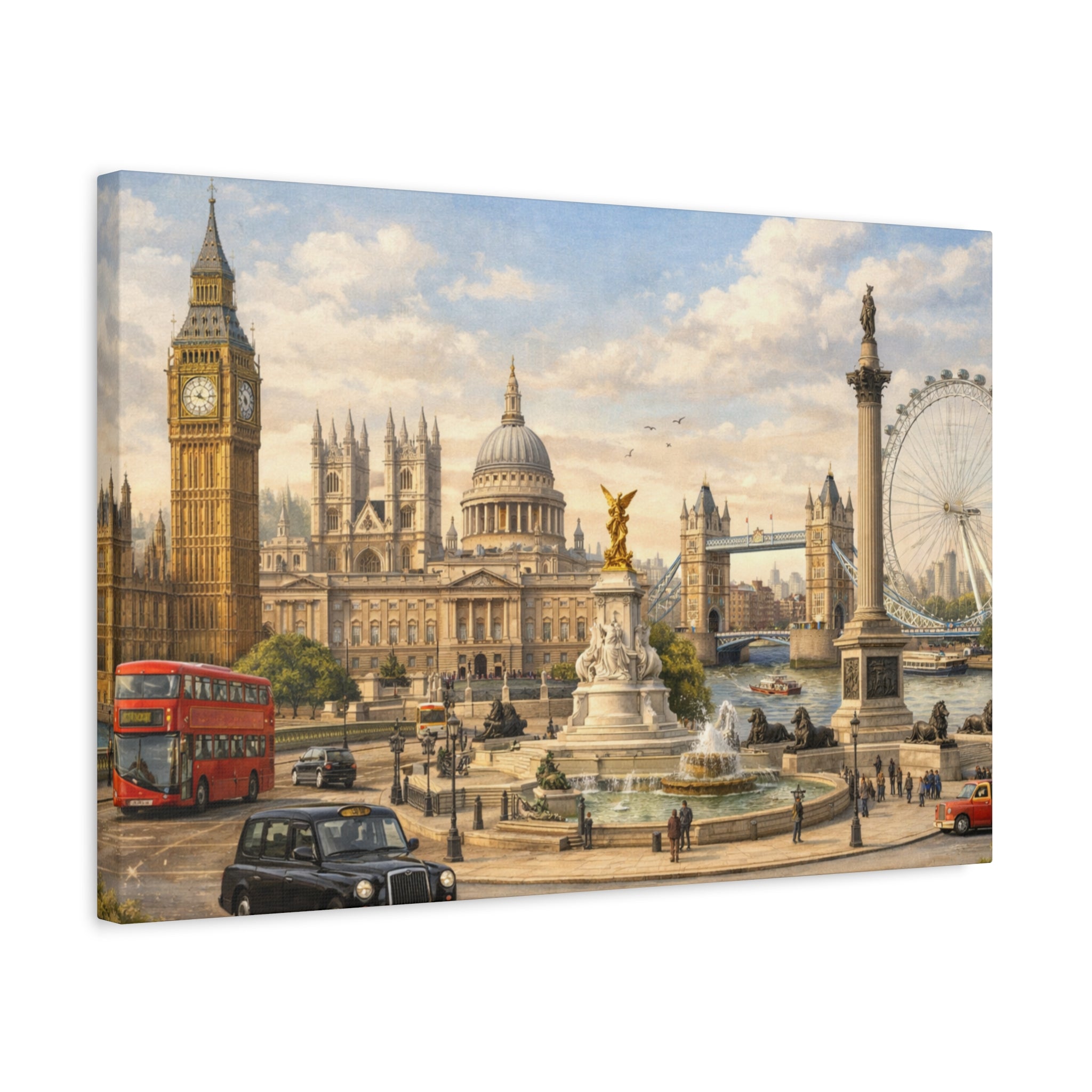London Cityscape Matte Canvas Print Wall Art