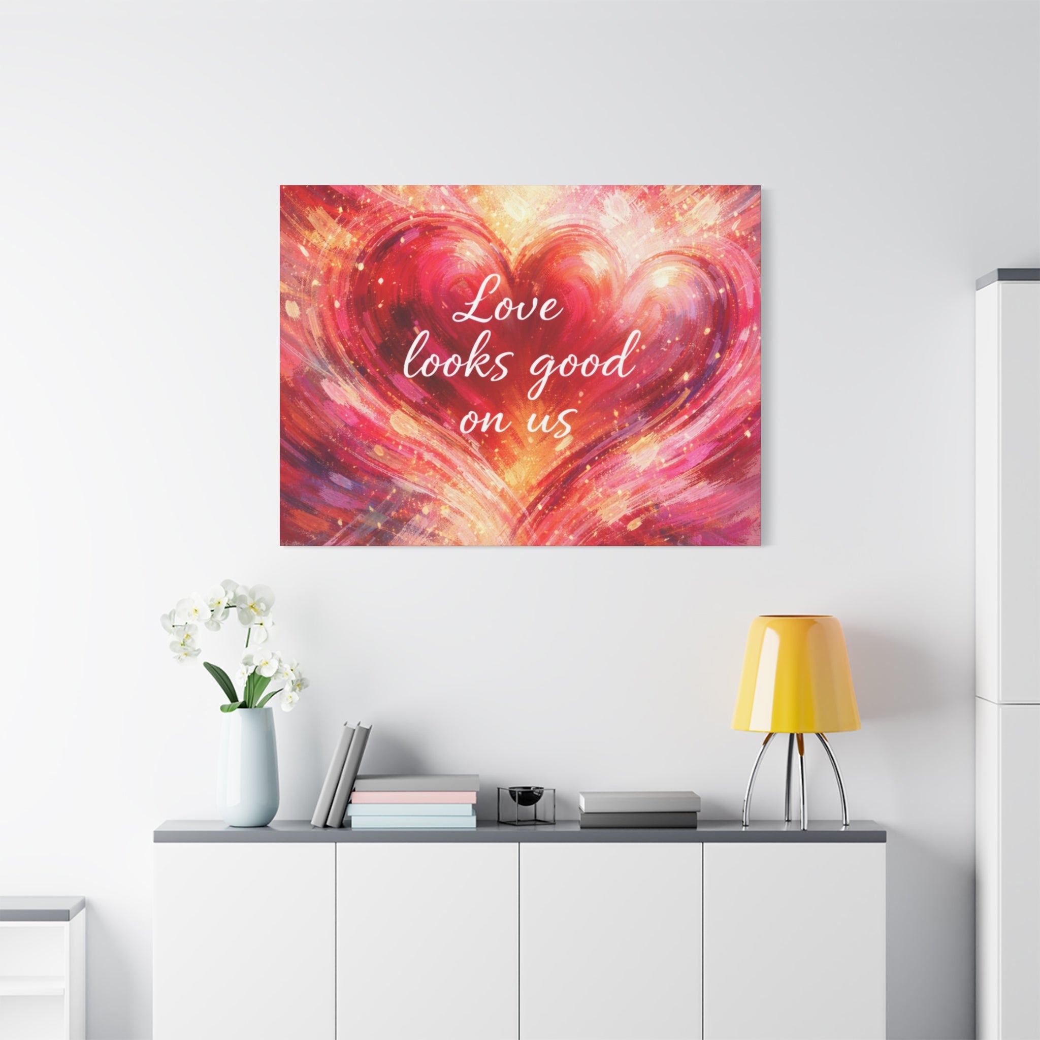 Love Looks Good On Us Matte Canvas Wall Art