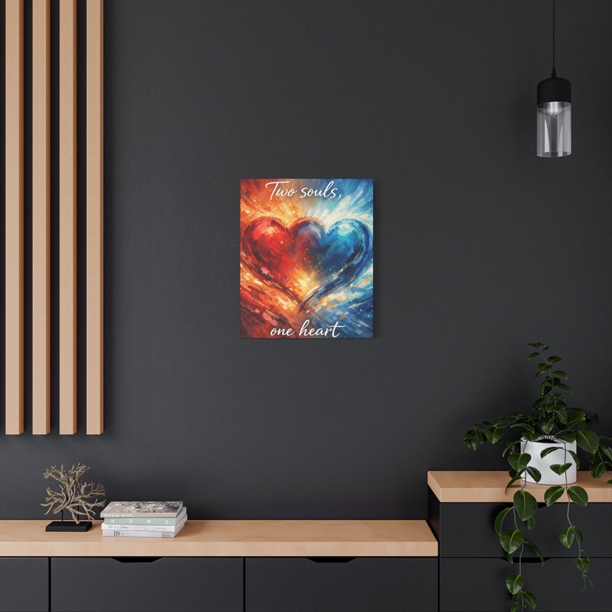 Two Souls One Heart Abstract Heart Canvas