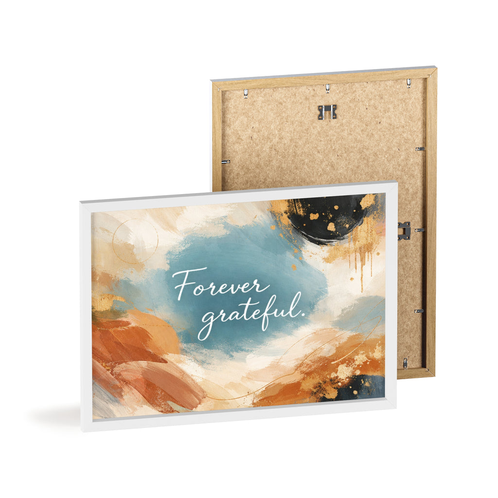 Forever Grateful Framed Poster Abstract Watercolor Wall Art