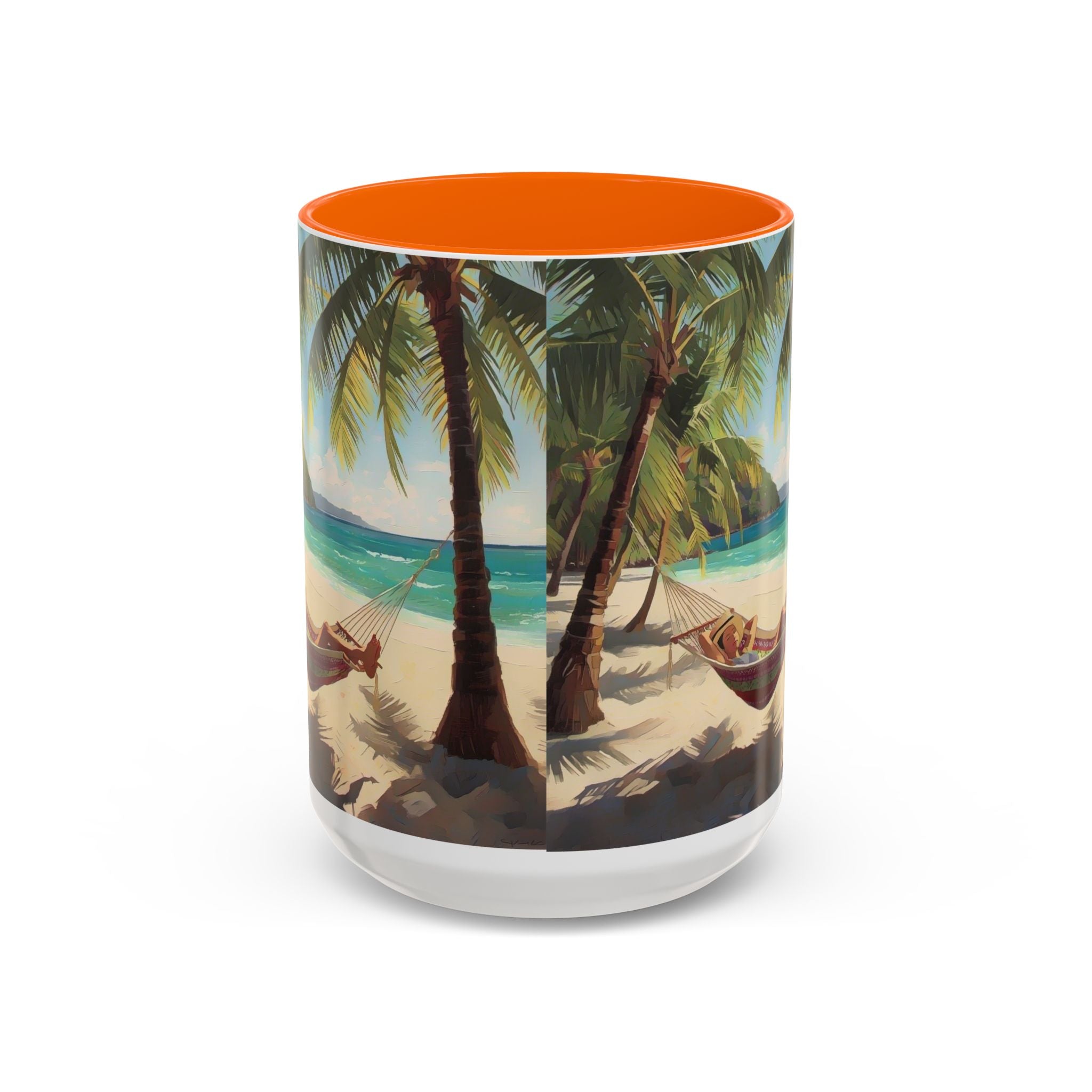 Tropical Beach Palm Trees & Hammock Coffee Mug