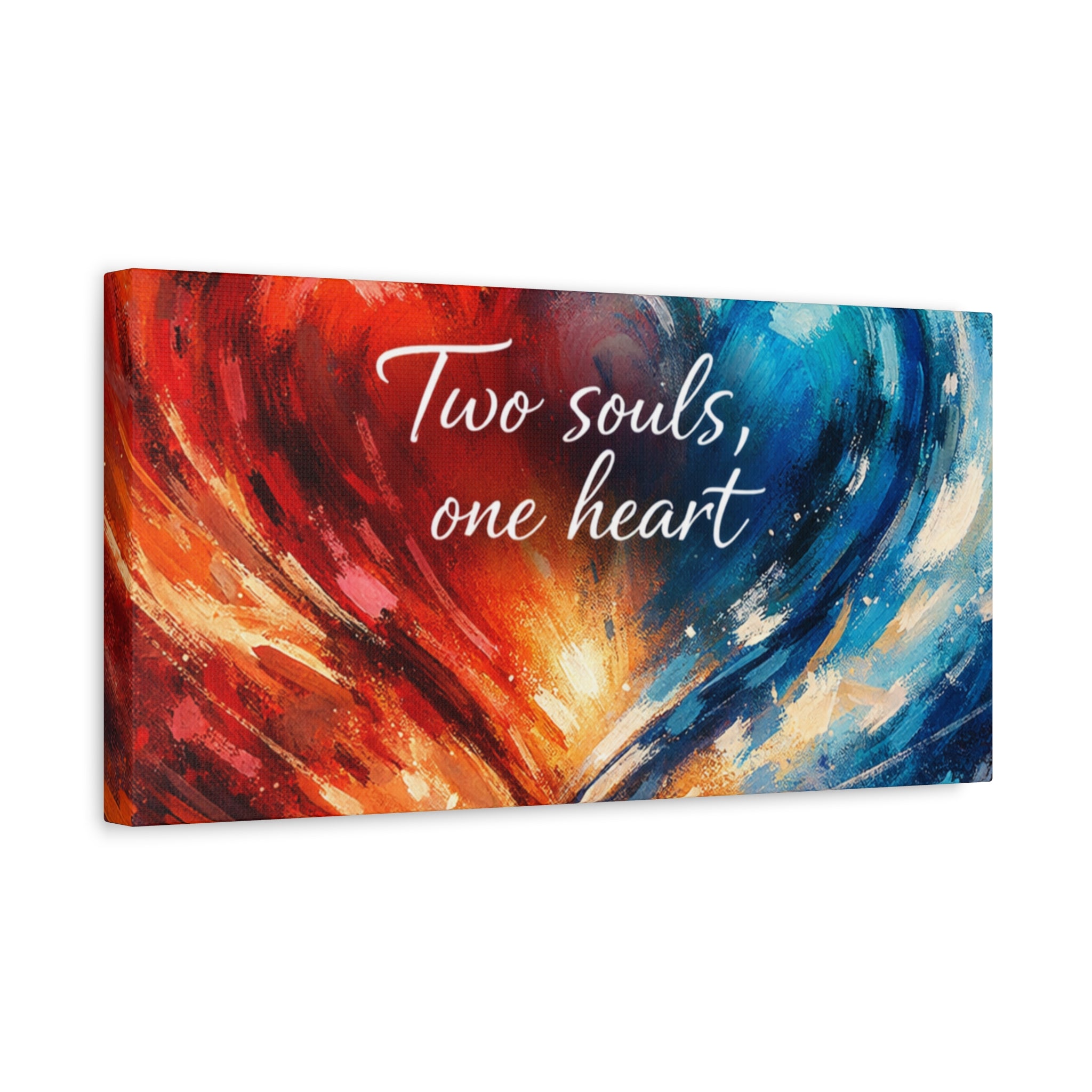 Two Souls One Heart Intertwined Heart Matte Canvas