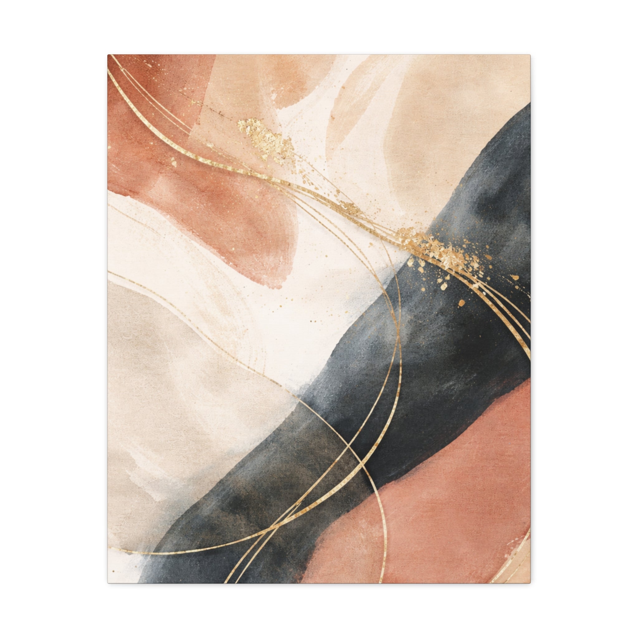 Abstract Blush & Gold Matte Canvas Print