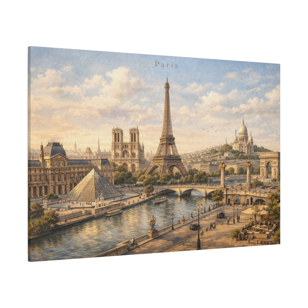 Paris Skyline Matte Canvas Wall Art