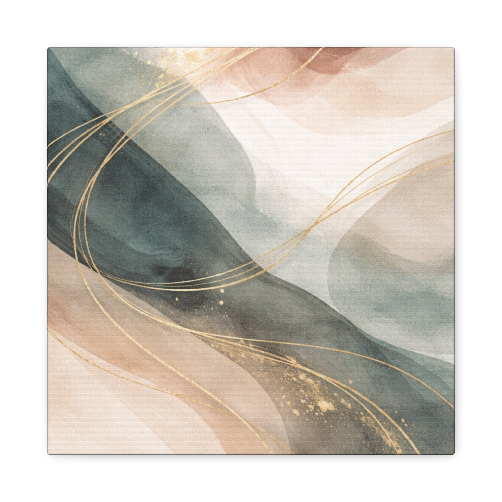 Abstract Coastal Waves Matte Canvas — Stretched Wall Art