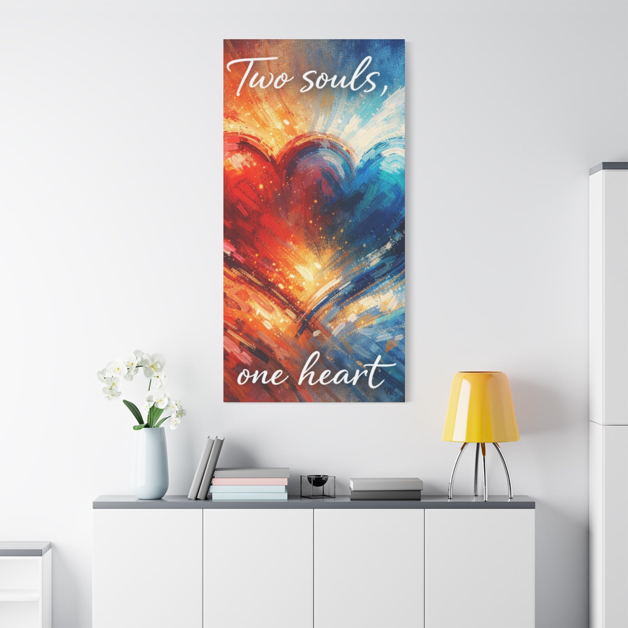 Two Souls One Heart Abstract Heart Canvas