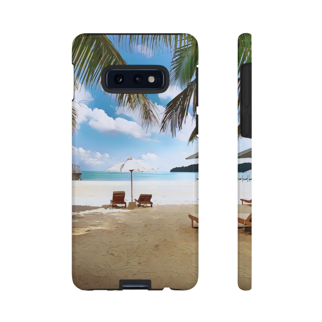 Beach Paradise Tropical Palm Beach Scene Tough Phone Case