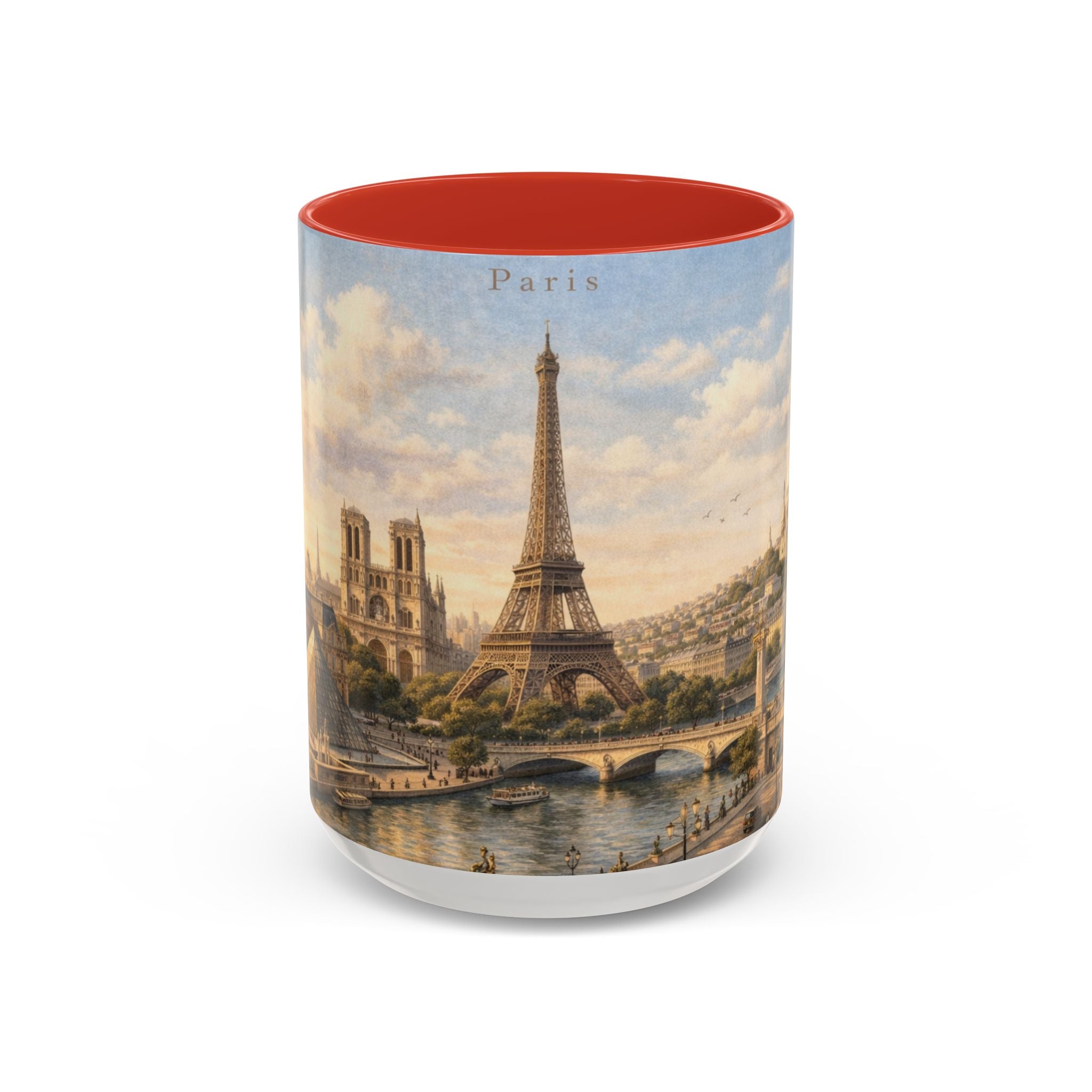 Paris Vintage Skyline Coffee Mug Eiffel Tower and Sacré‑Cœur