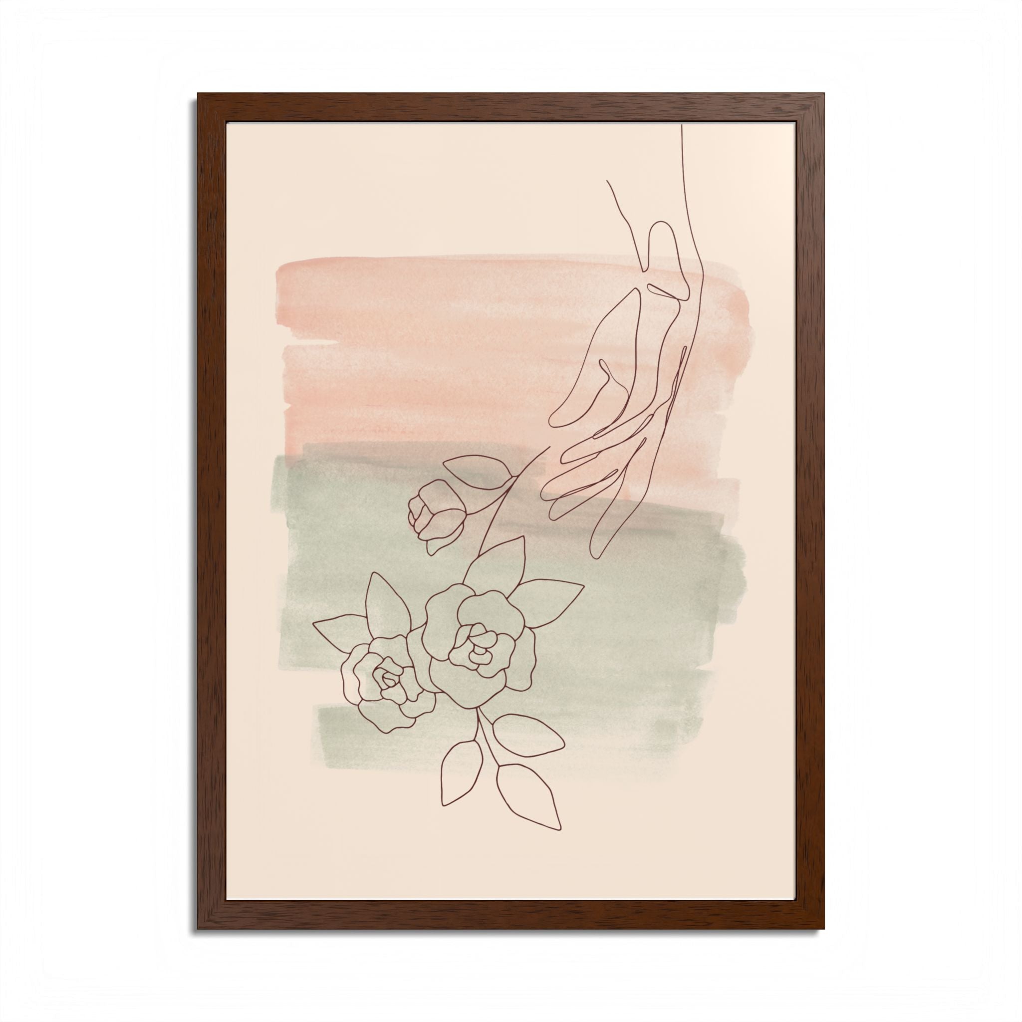 Hand Reaching for Flowers Framed Poster