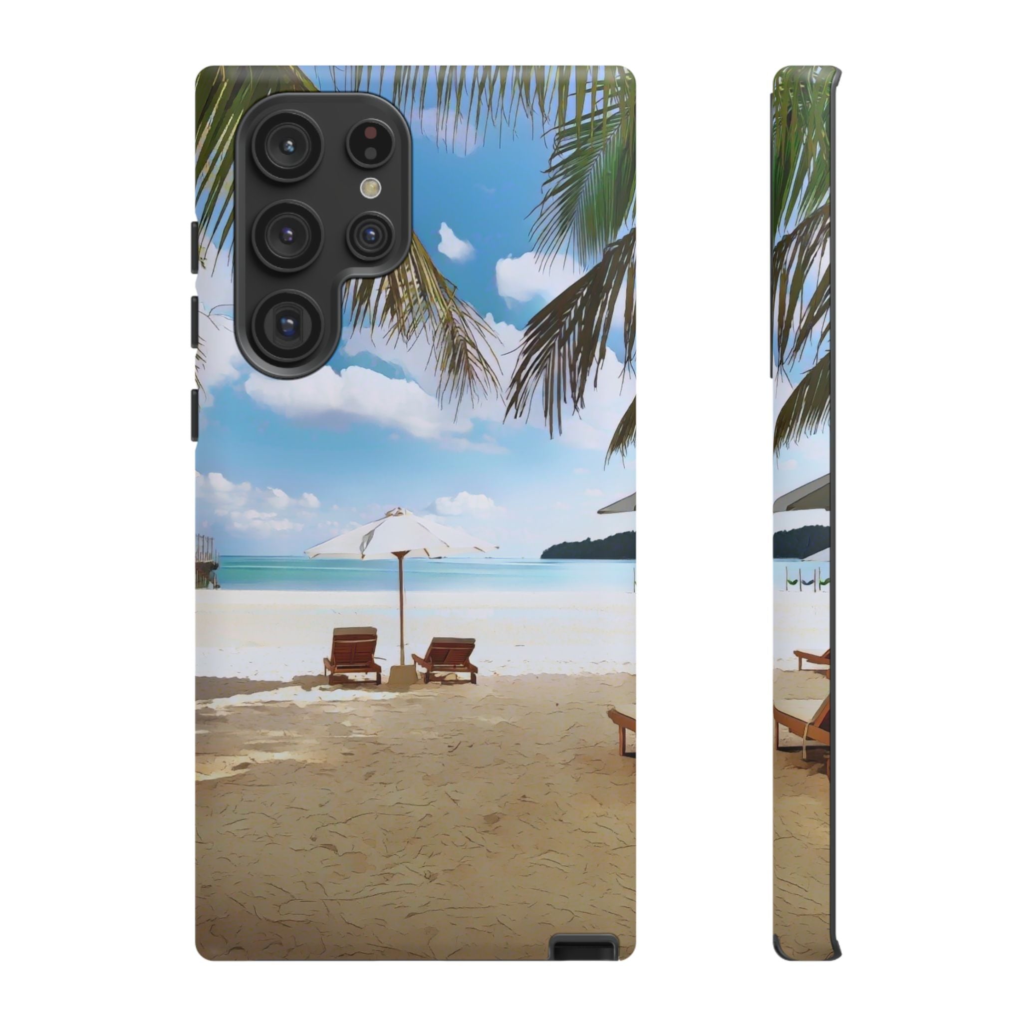 Beach Paradise Tropical Palm Beach Scene Tough Phone Case