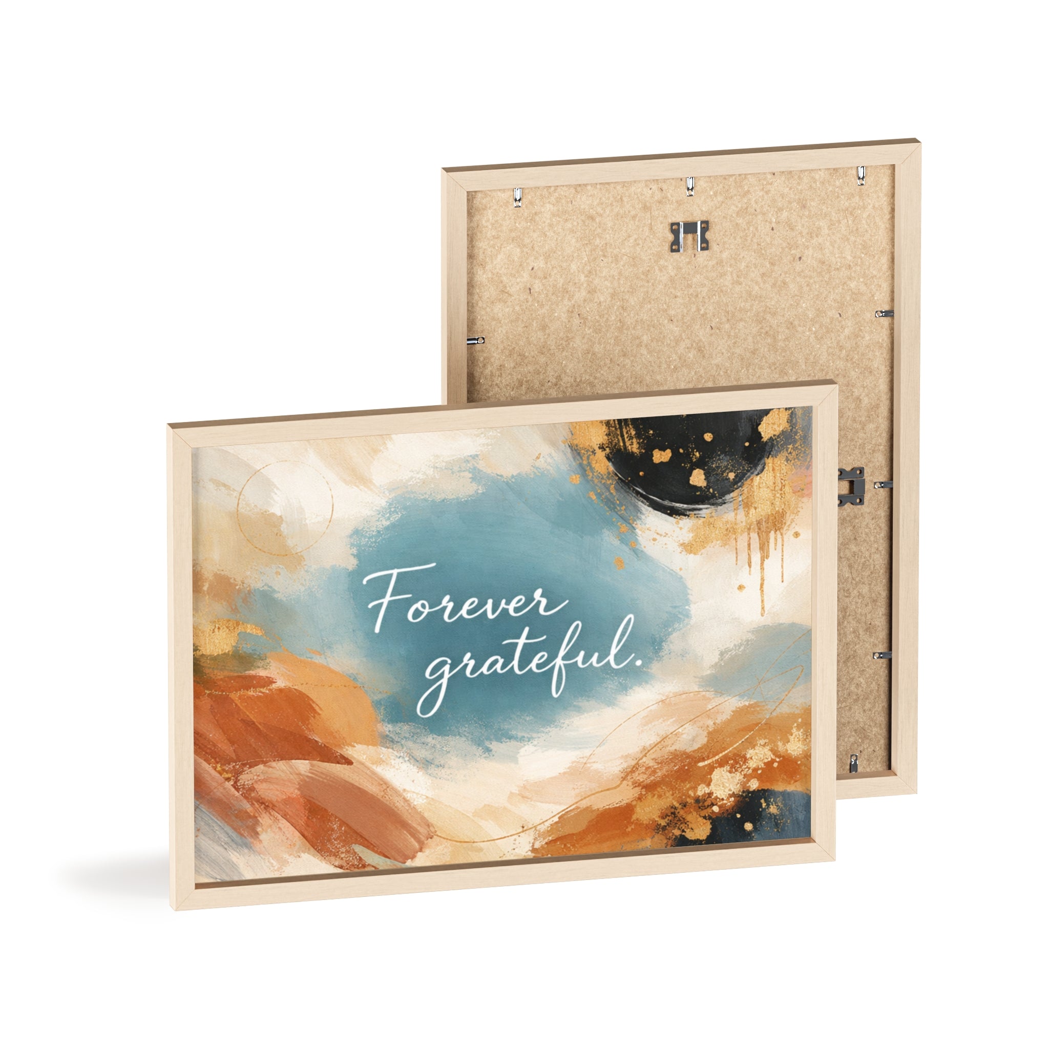 Forever Grateful Framed Poster Abstract Watercolor Wall Art