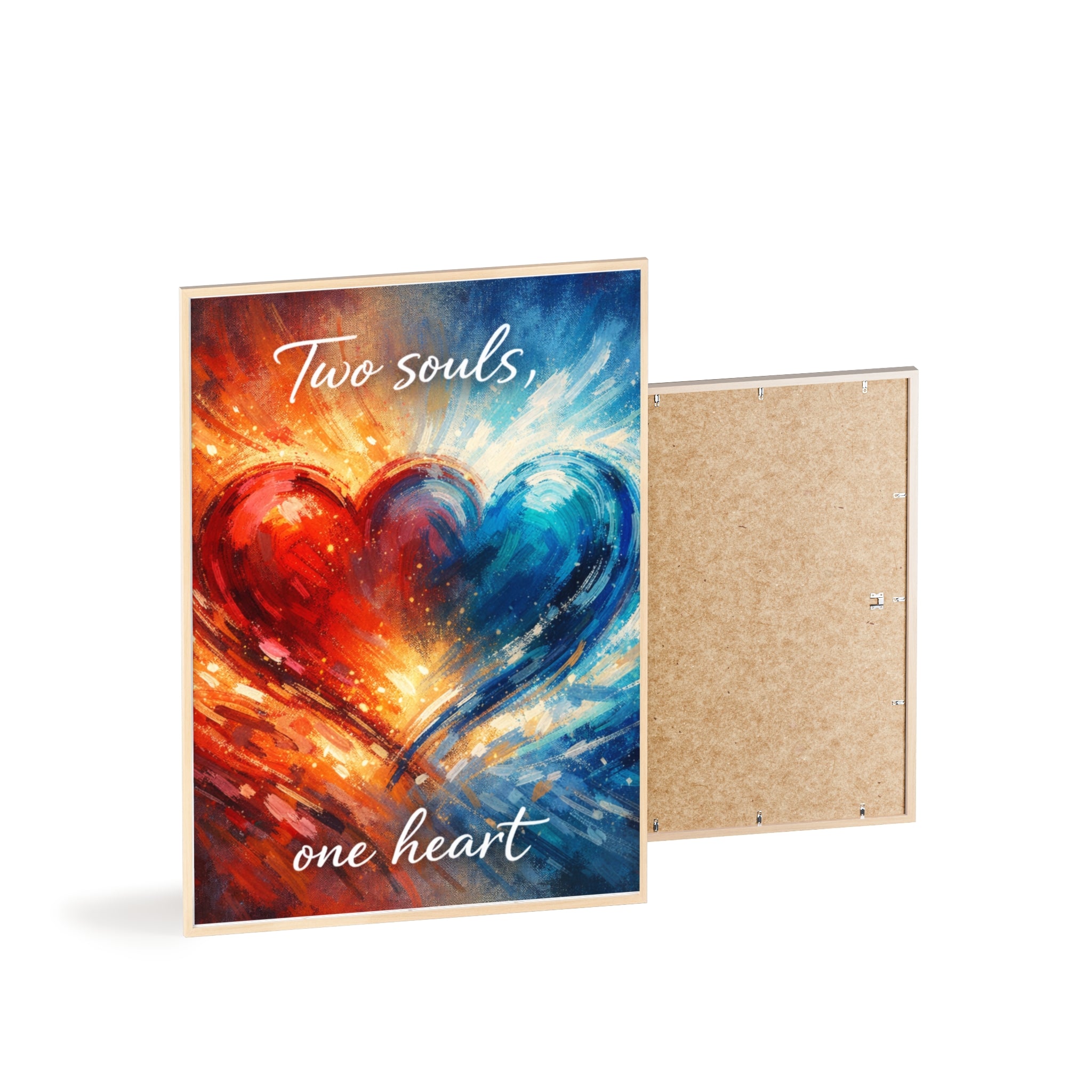 Two Souls One Heart Framed Poster — Romantic Heart Wall Art