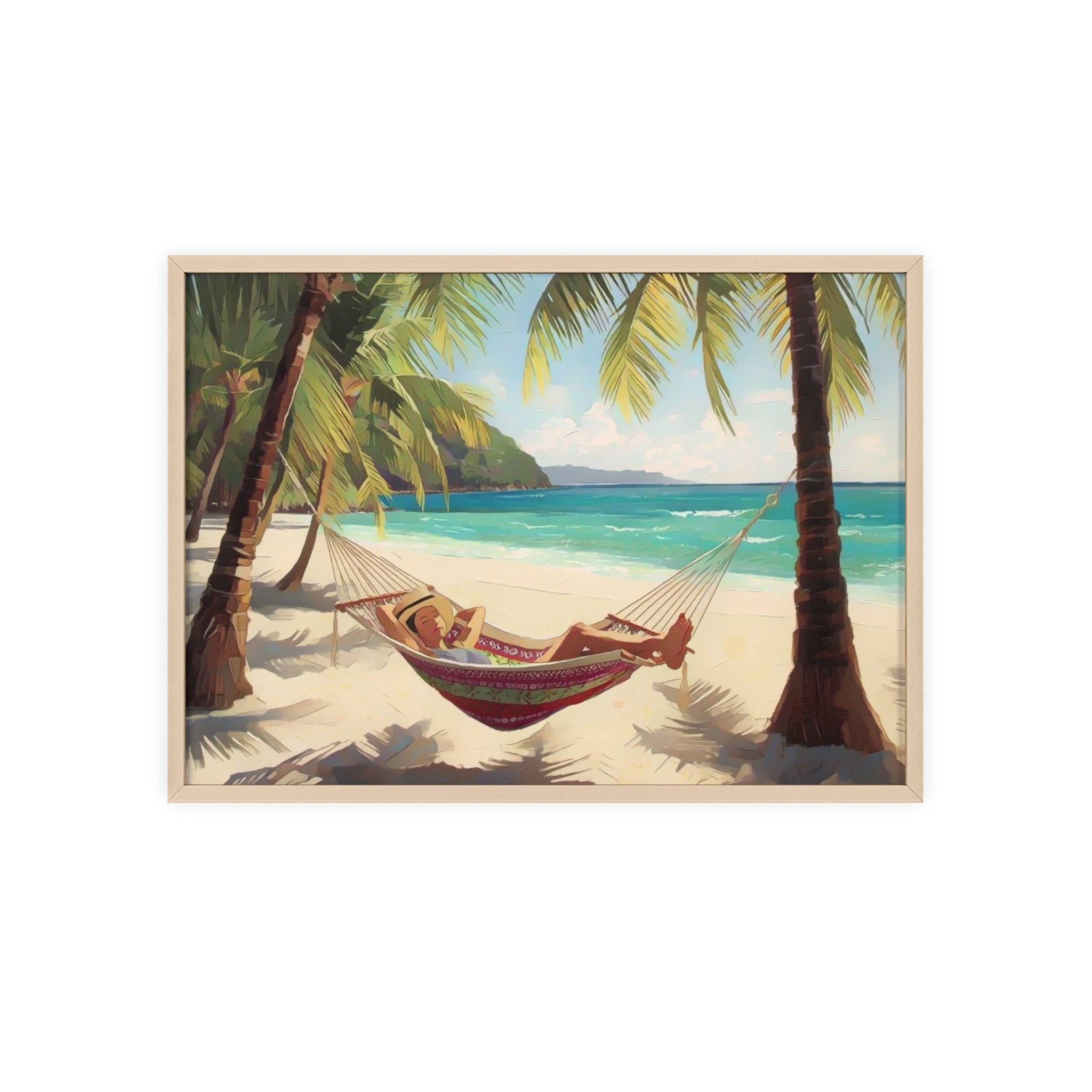 Tropical Beach Hammock Framed Poster