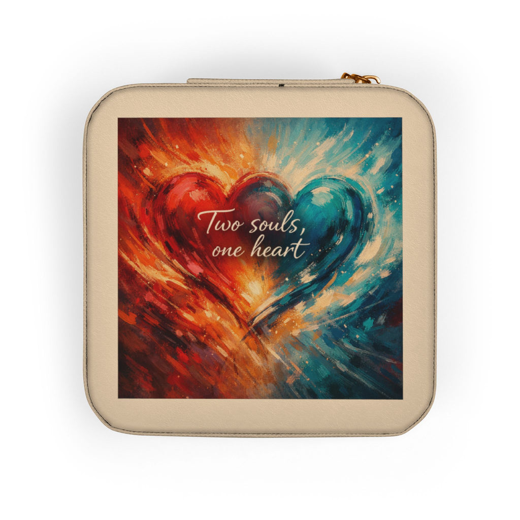 Heart Flame Jewelry Travel Case Compact Portable Organizer