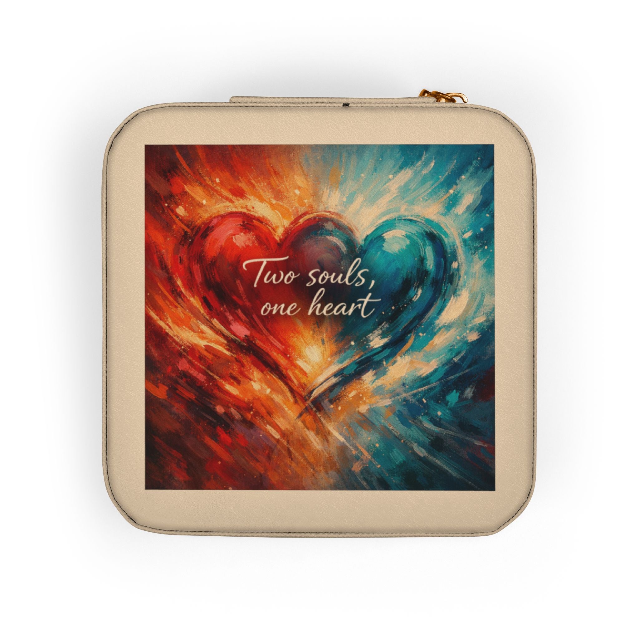 Heart Flame Jewelry Travel Case Compact Portable Organizer