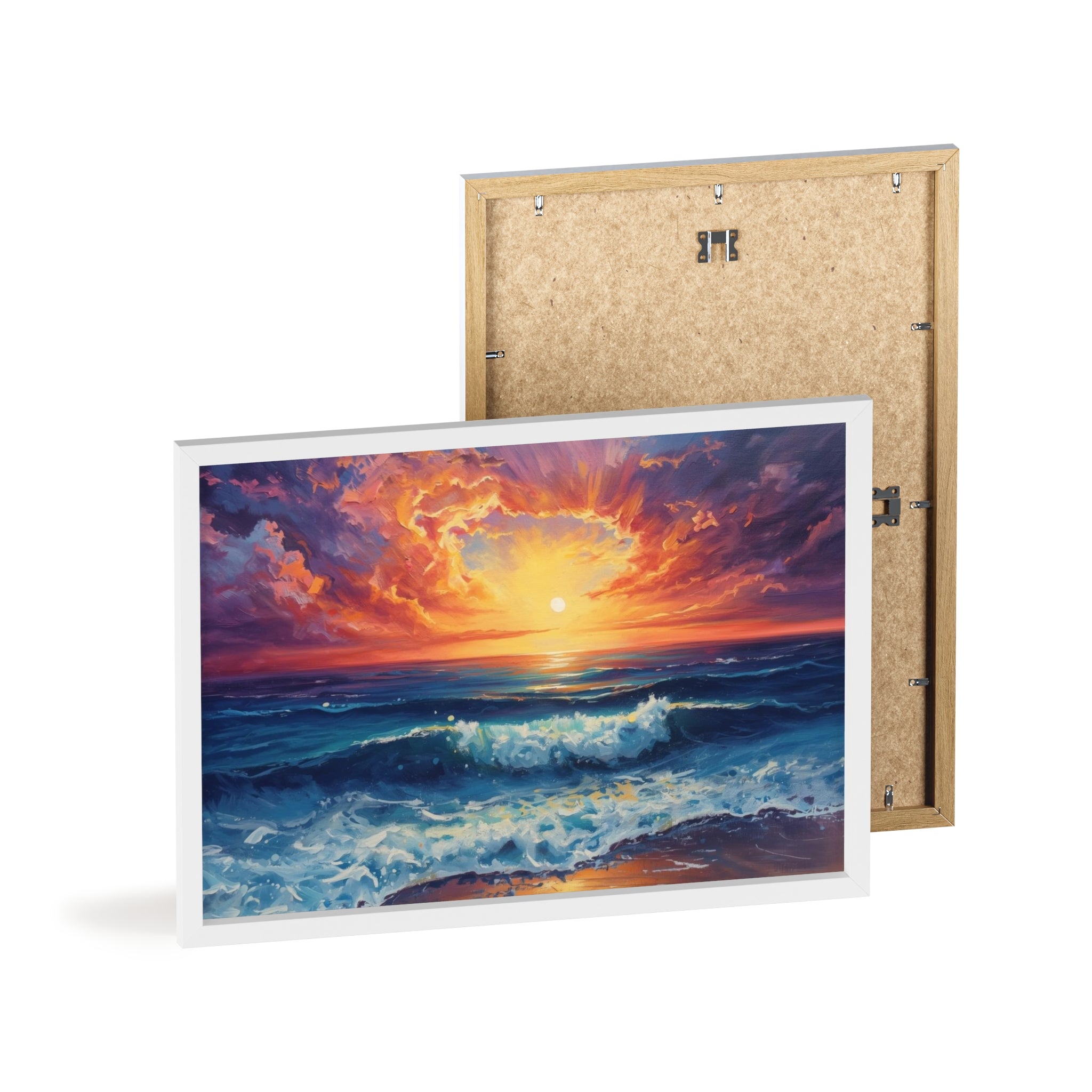 Sunset Ocean Vibrant Seascape Framed Poster