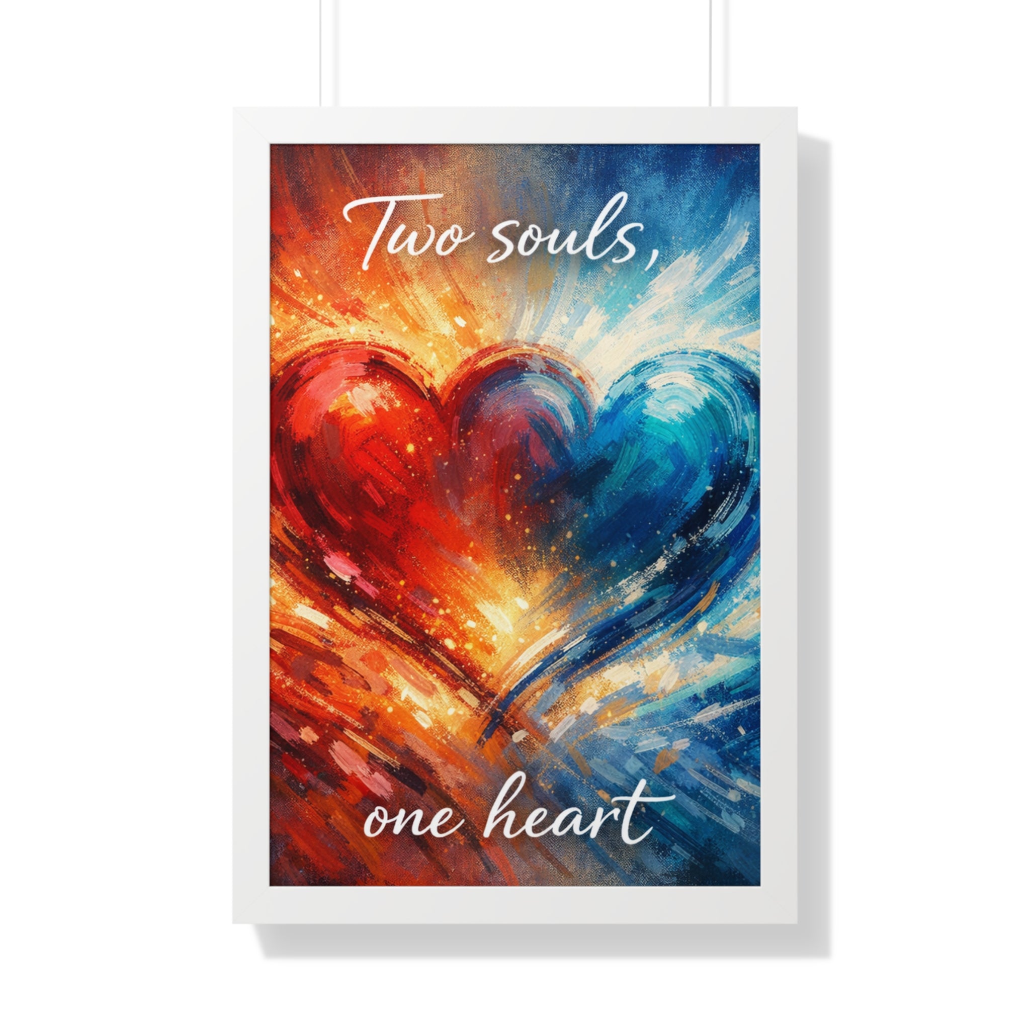 Two Souls One Heart Romantic Framed Poster