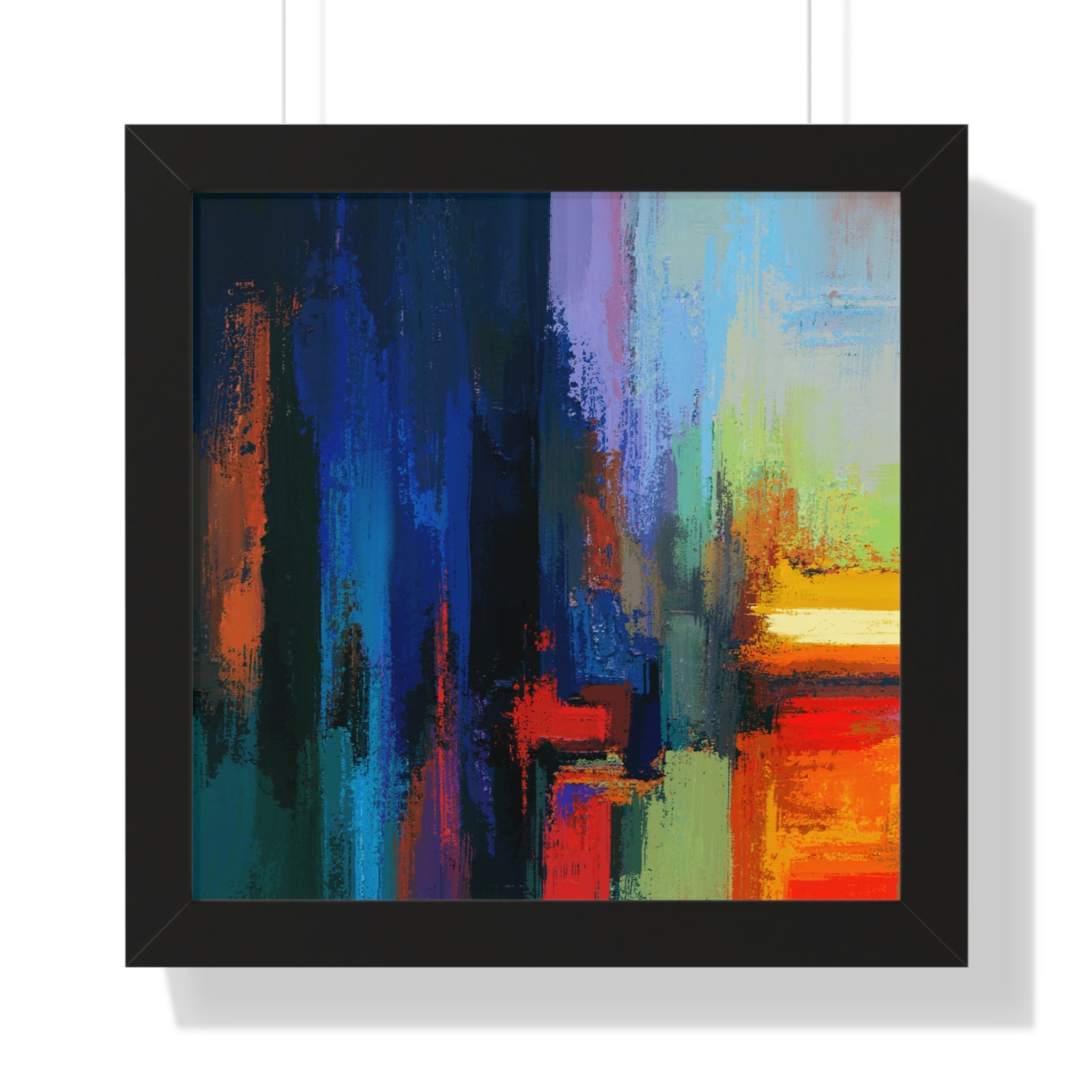 Abstract Colorful Cityscape Framed Vertical Poster