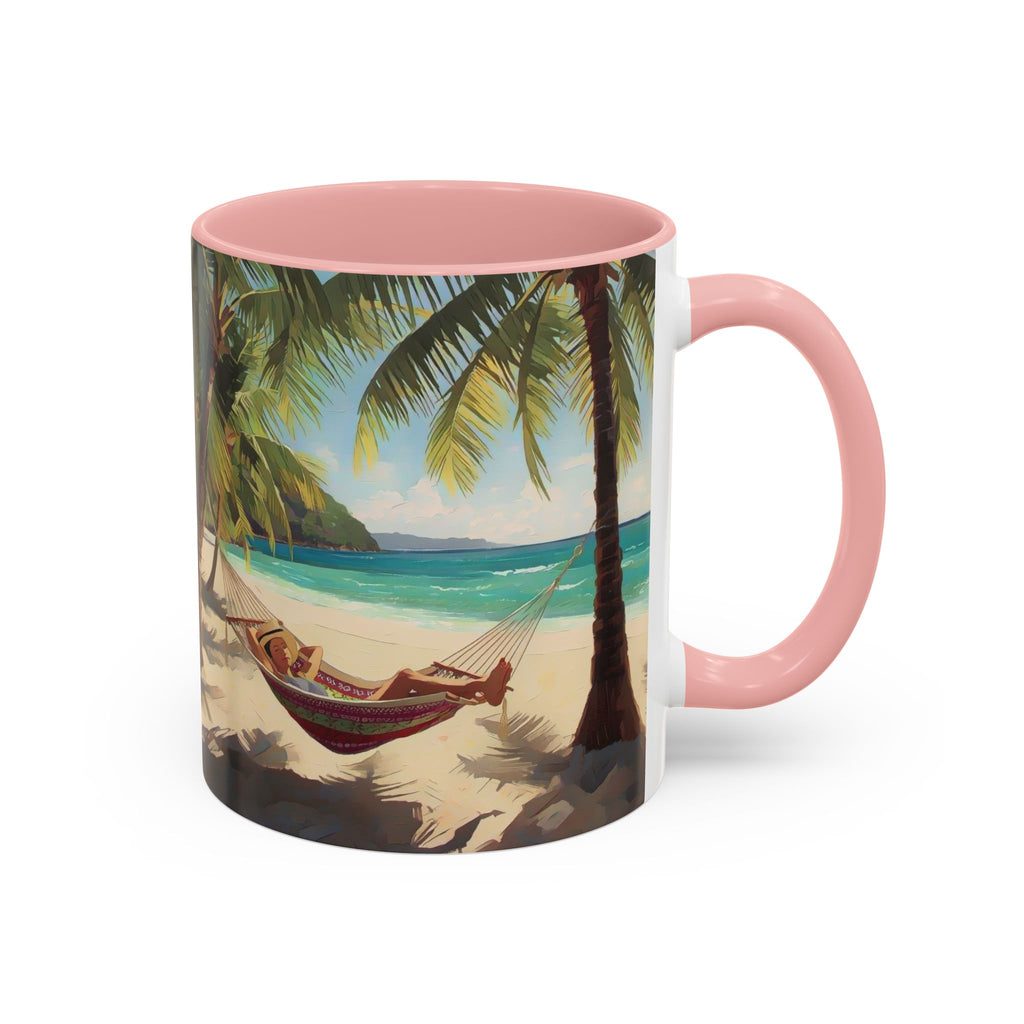 Tropical Beach Palm Trees & Hammock Coffee Mug