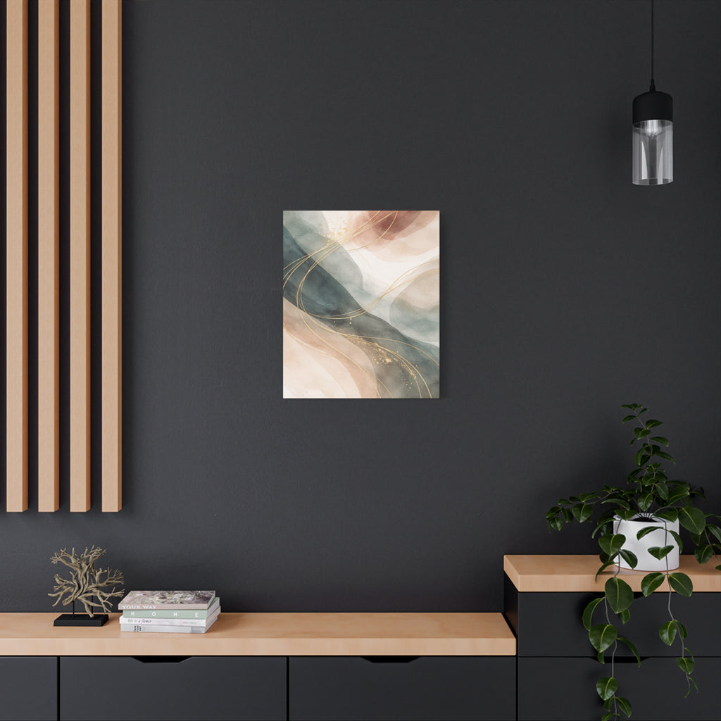 Abstract Coastal Waves Matte Canvas — Stretched Wall Art