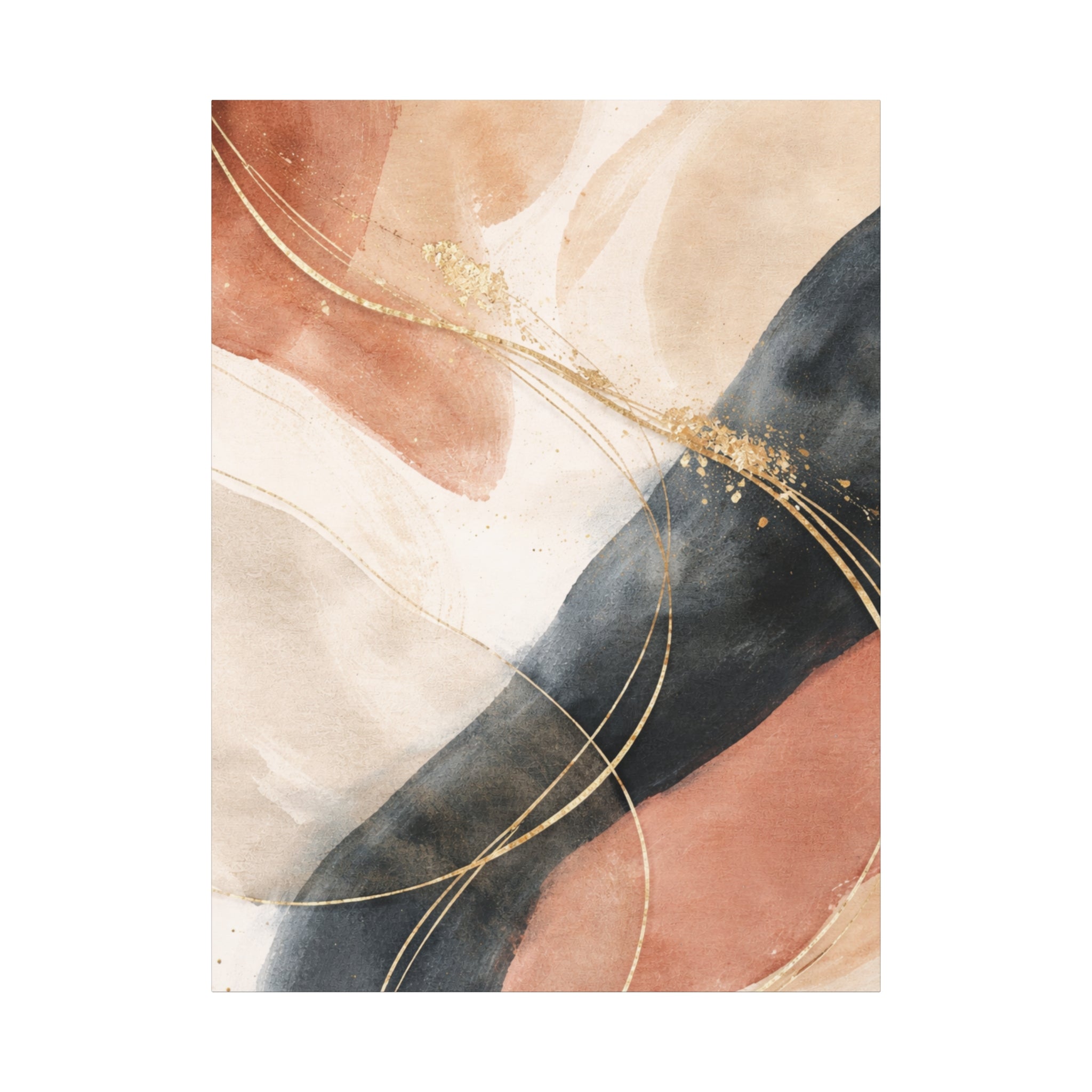 Abstract Blush & Gold Matte Canvas Print