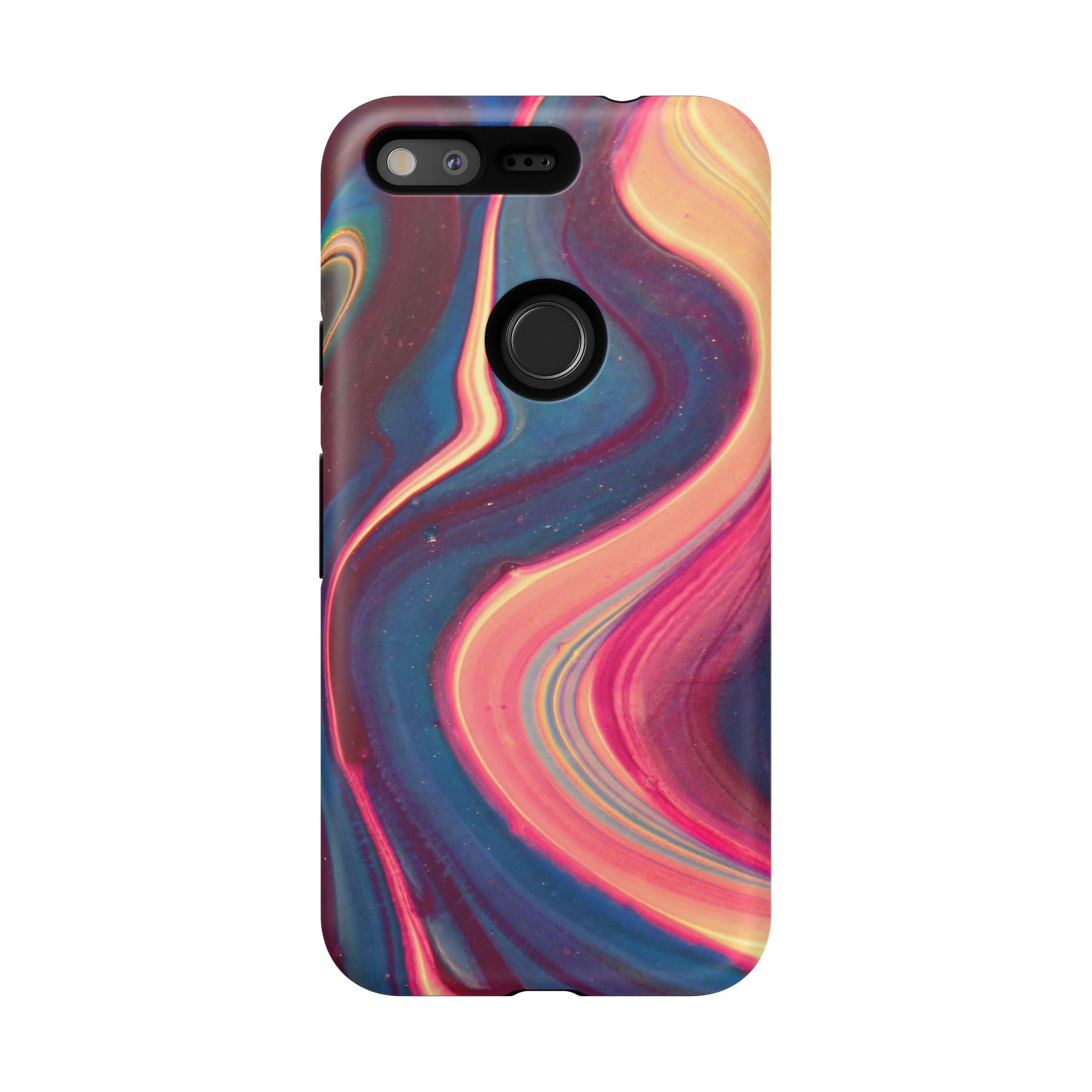 Colorful Wavy Marble Swirl Protective Phone Case