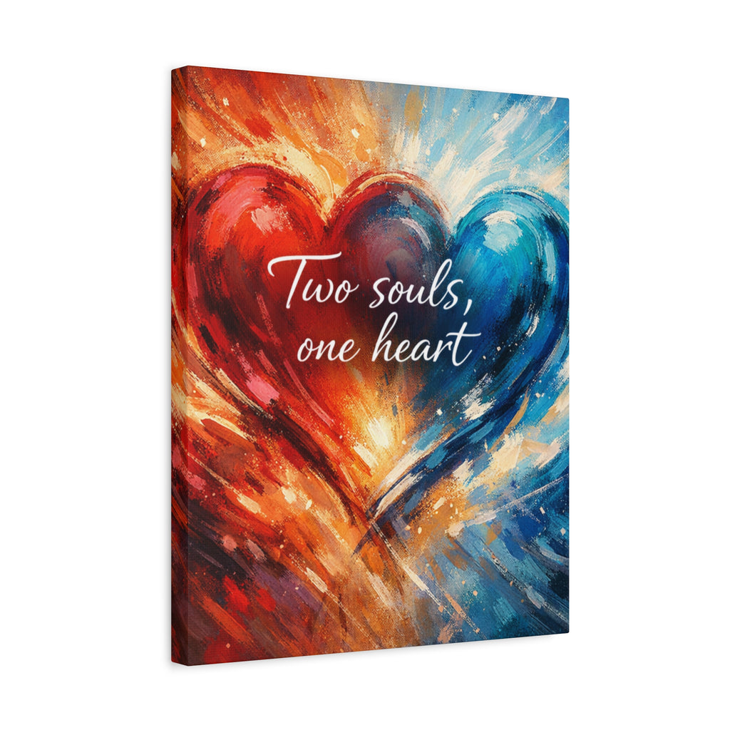 Two Souls One Heart Intertwined Heart Matte Canvas
