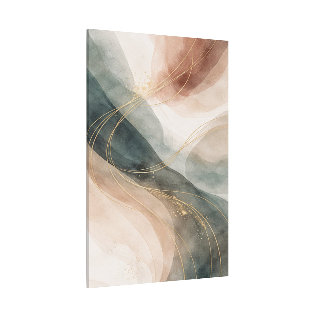 Abstract Coastal Waves Matte Canvas — Stretched Wall Art