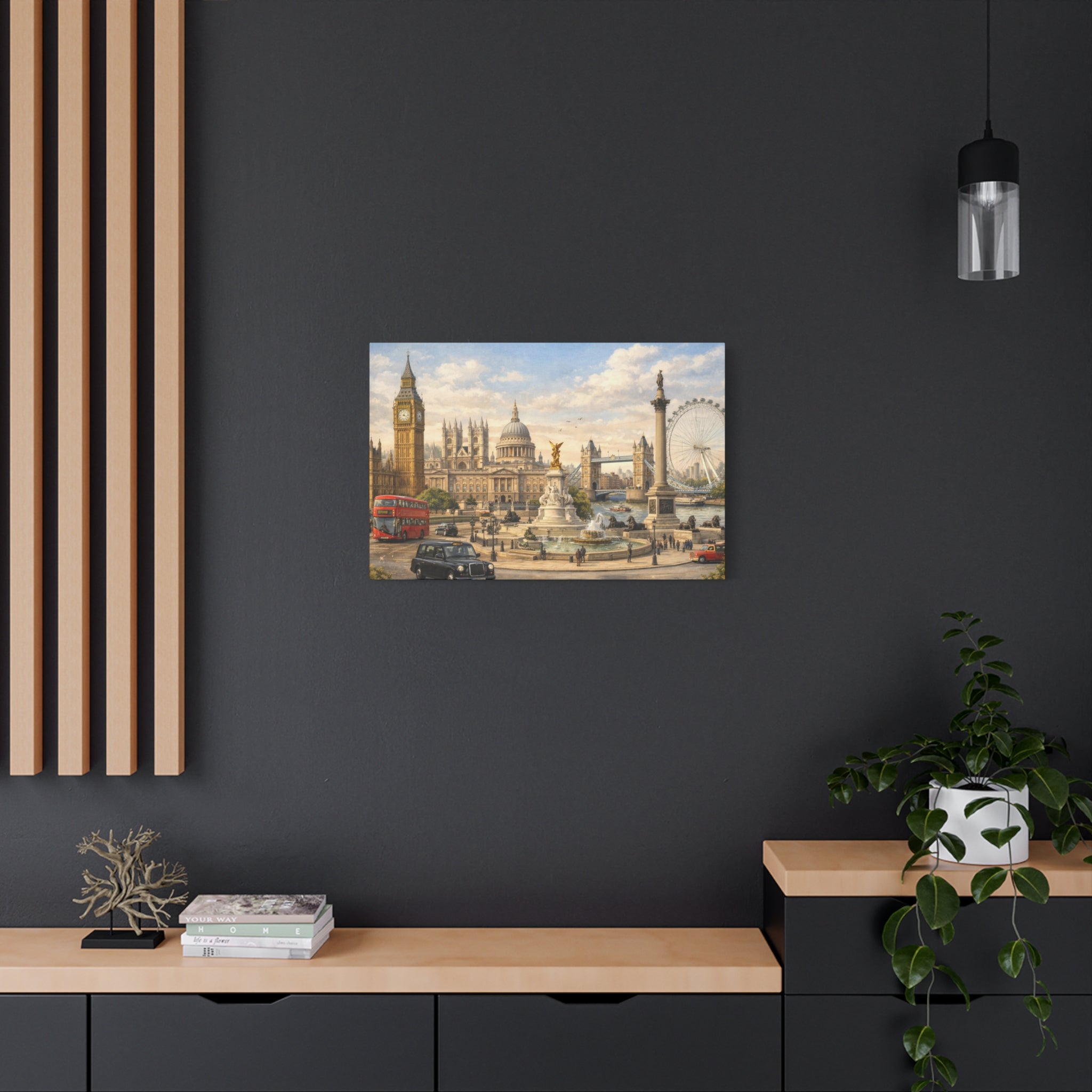 London Cityscape Matte Canvas Print Wall Art