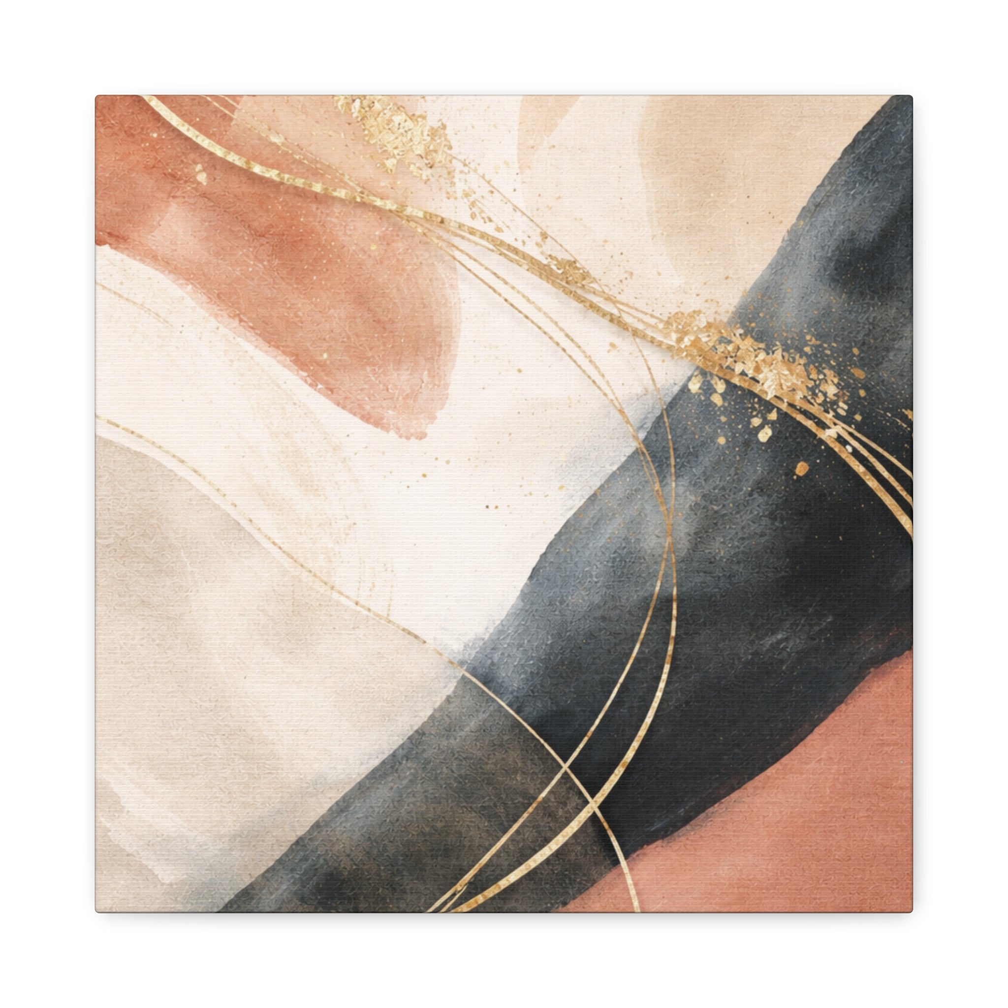 Abstract Blush & Gold Matte Canvas Print