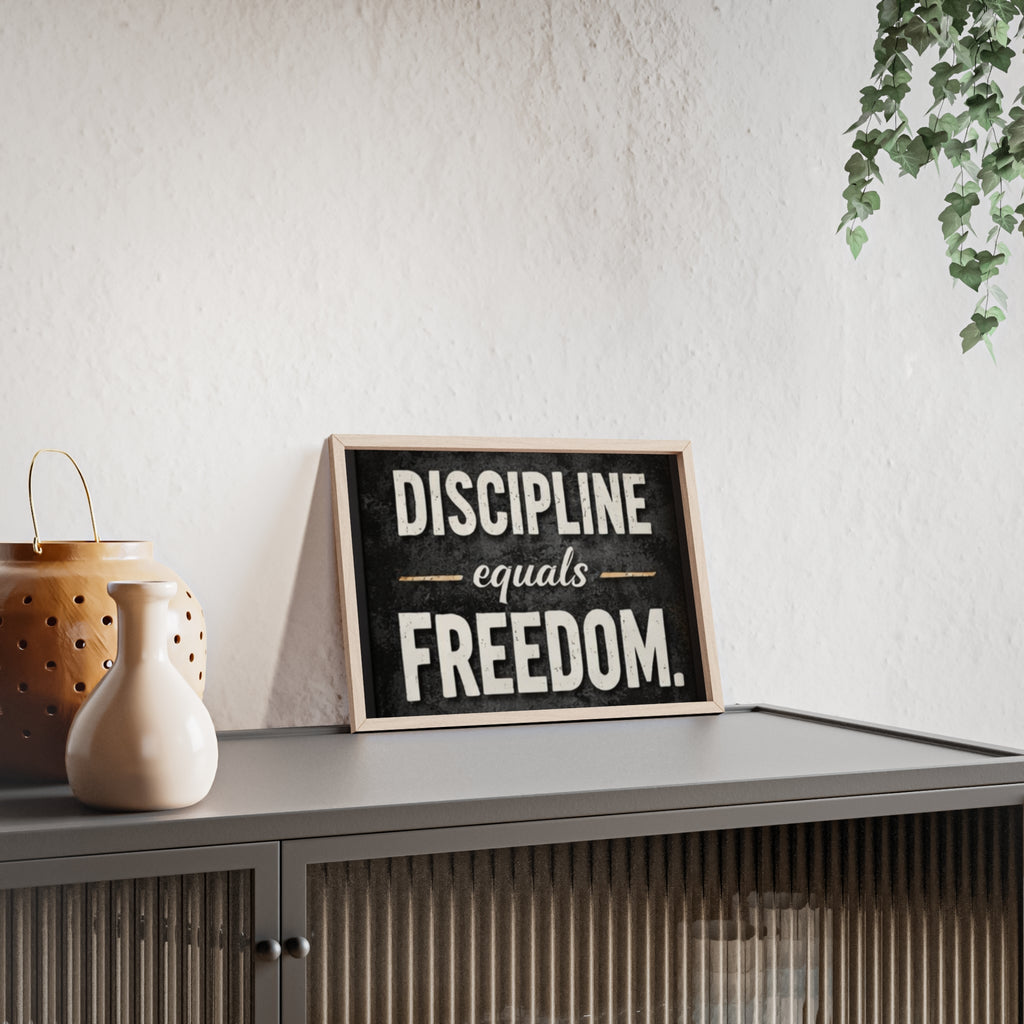 Discipline Equals Freedom Framed Poster