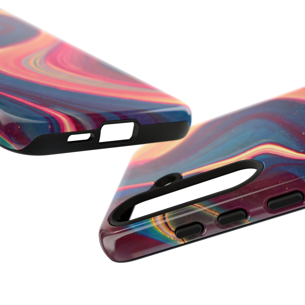 Colorful Wavy Marble Swirl Protective Phone Case