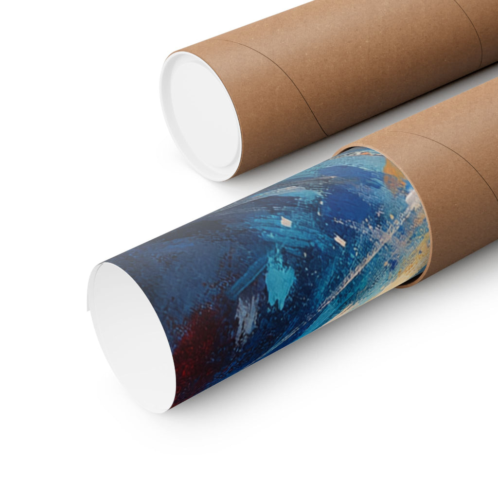 Two Souls One Heart Abstract Red and Blue Heart Matte Poster