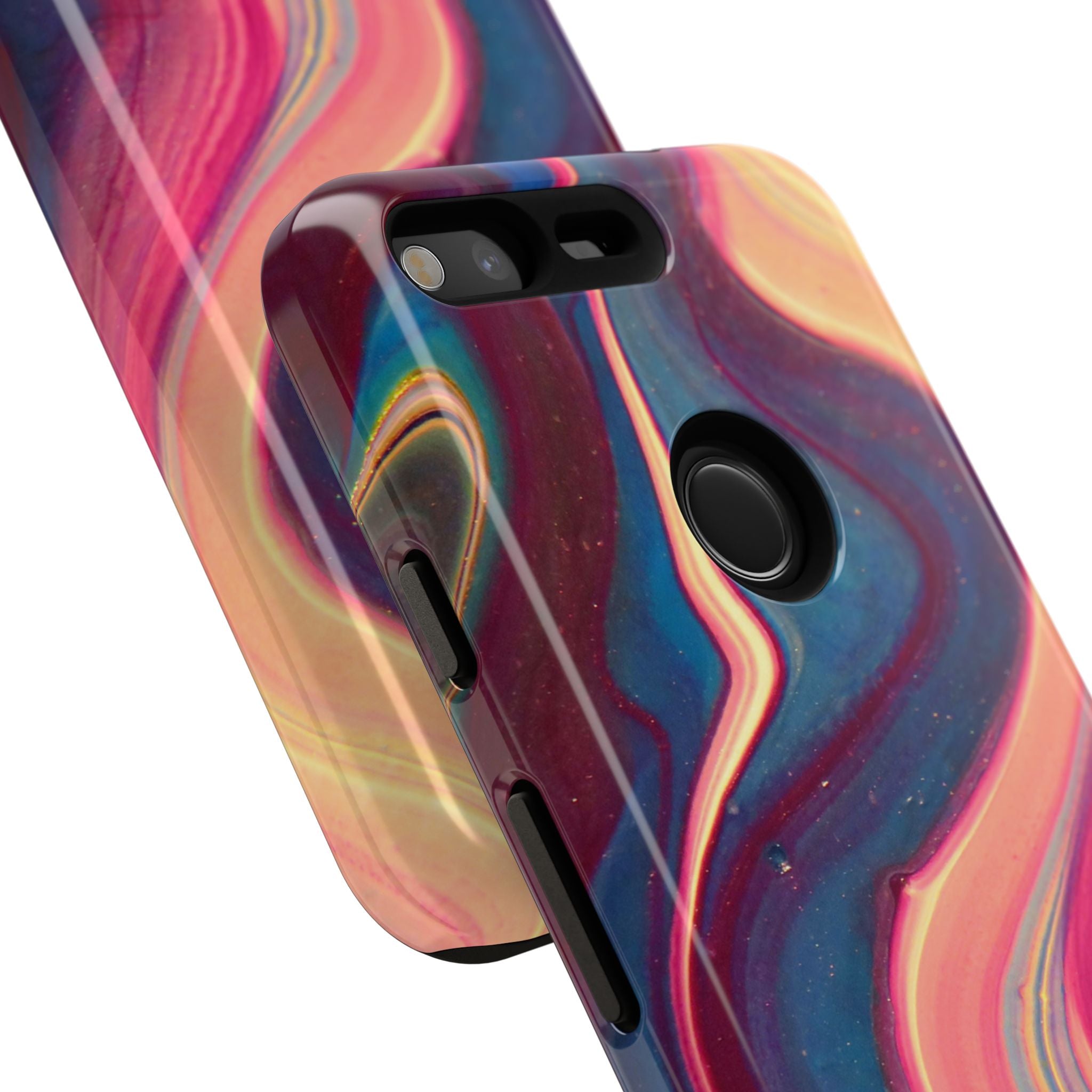 Colorful Wavy Marble Swirl Protective Phone Case
