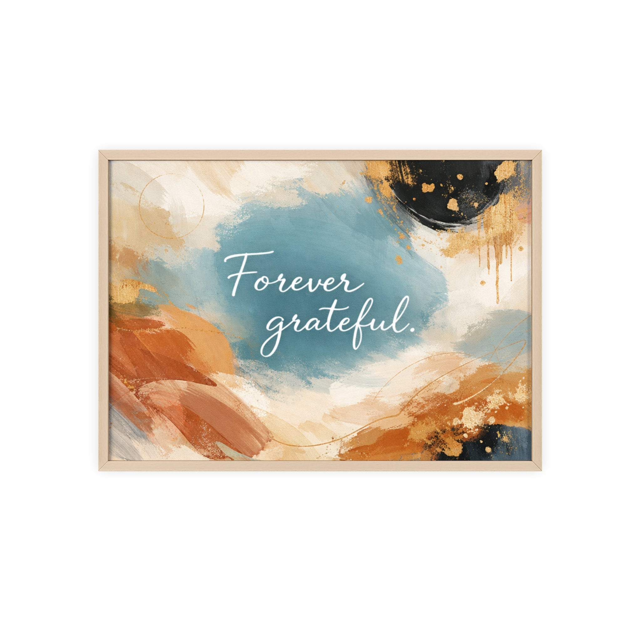 Forever Grateful Framed Poster Abstract Watercolor Wall Art