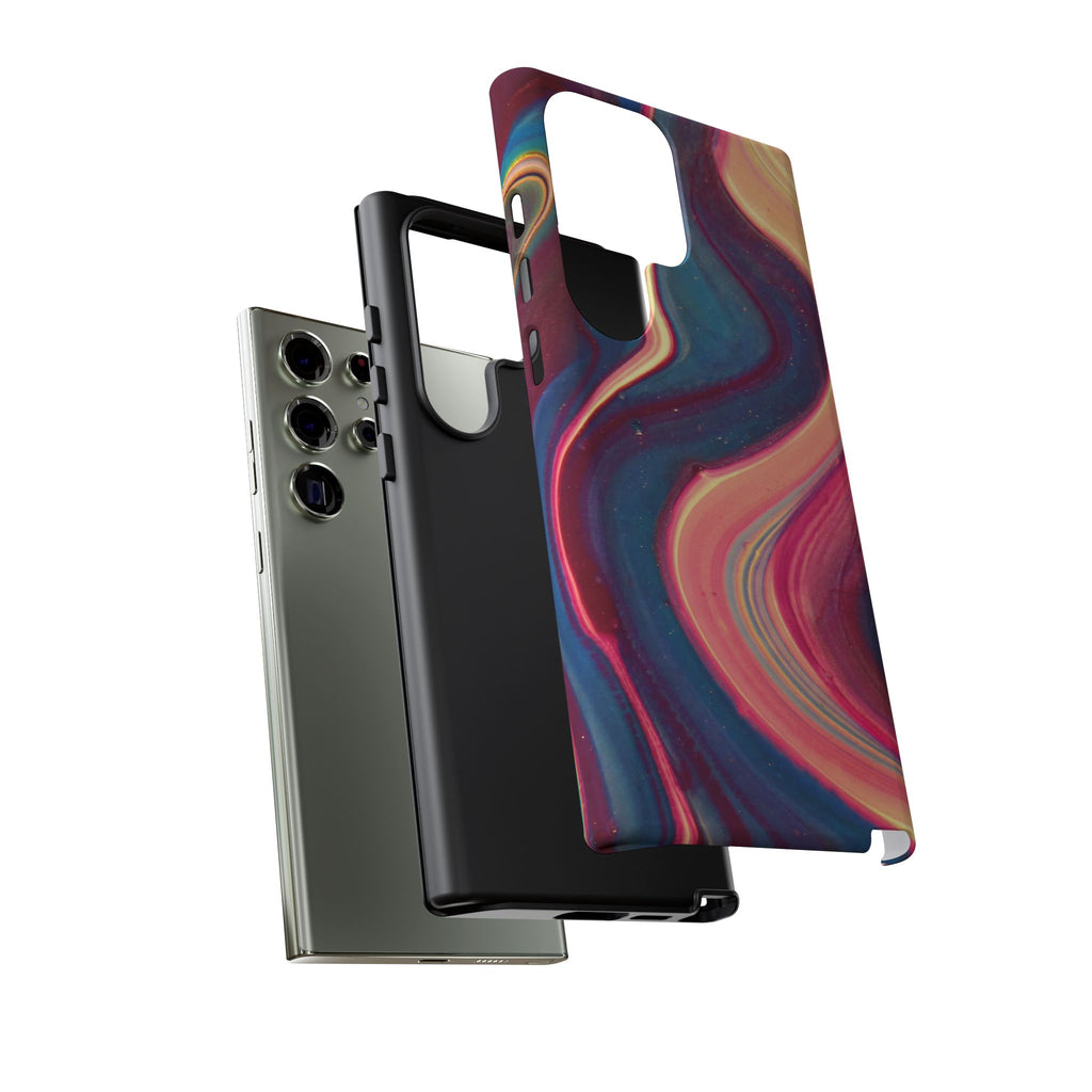 Colorful Wavy Marble Swirl Protective Phone Case