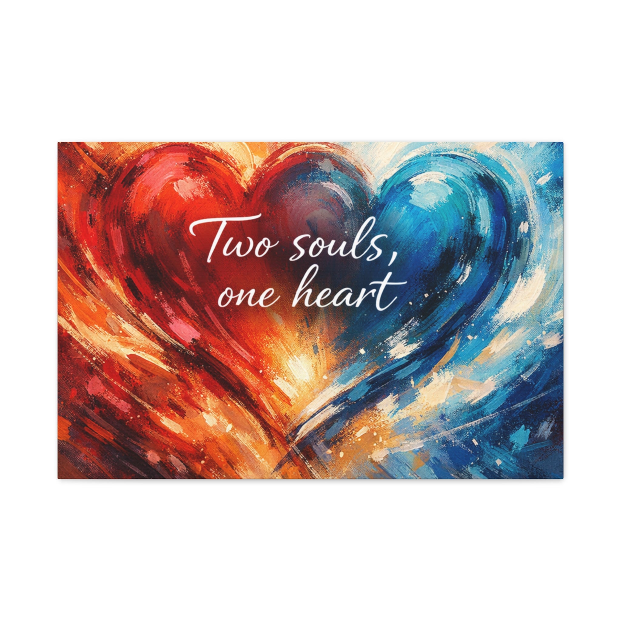 Two Souls One Heart Intertwined Heart Matte Canvas