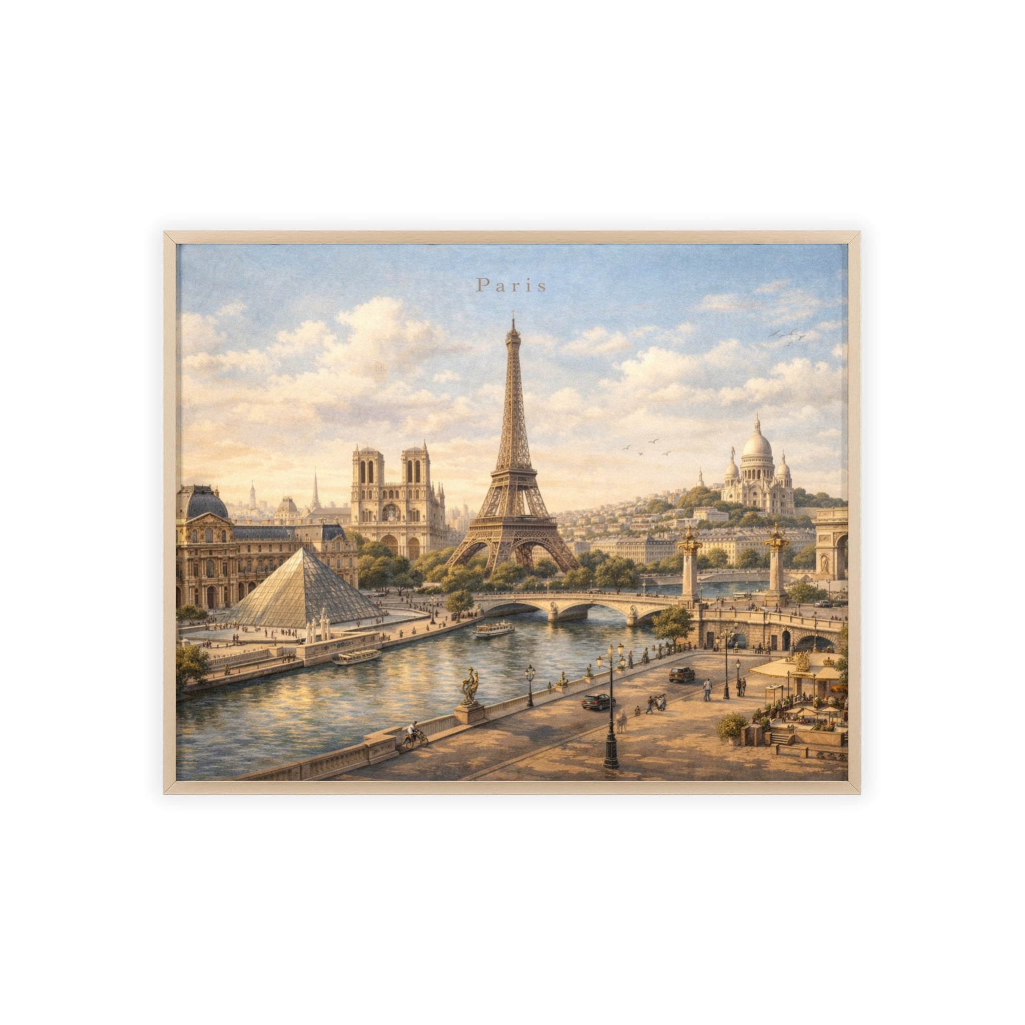 Paris Eiffel Tower Wood Framed Poster
