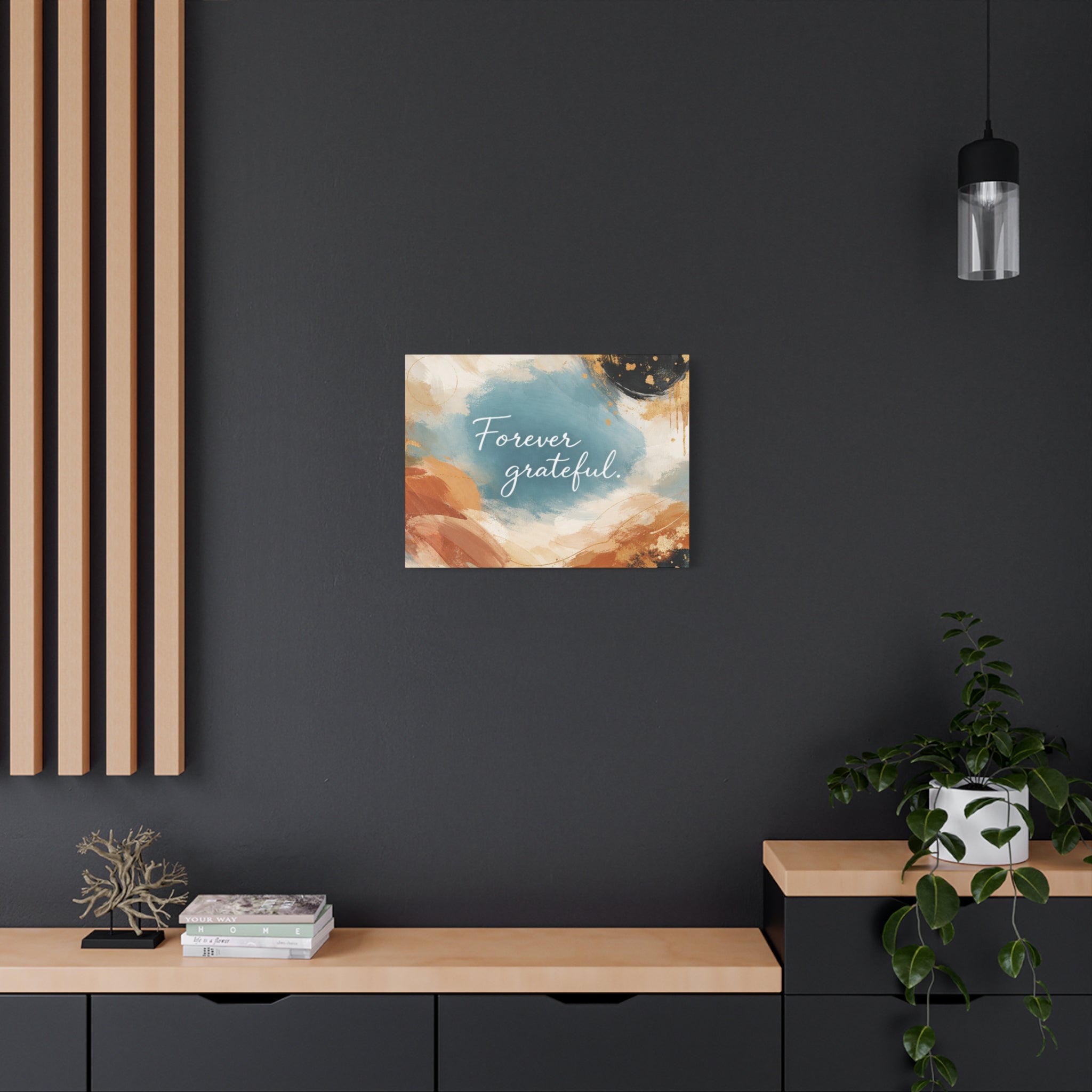 Forever Grateful Canvas Wall Art Inspirational Abstract Home Decor