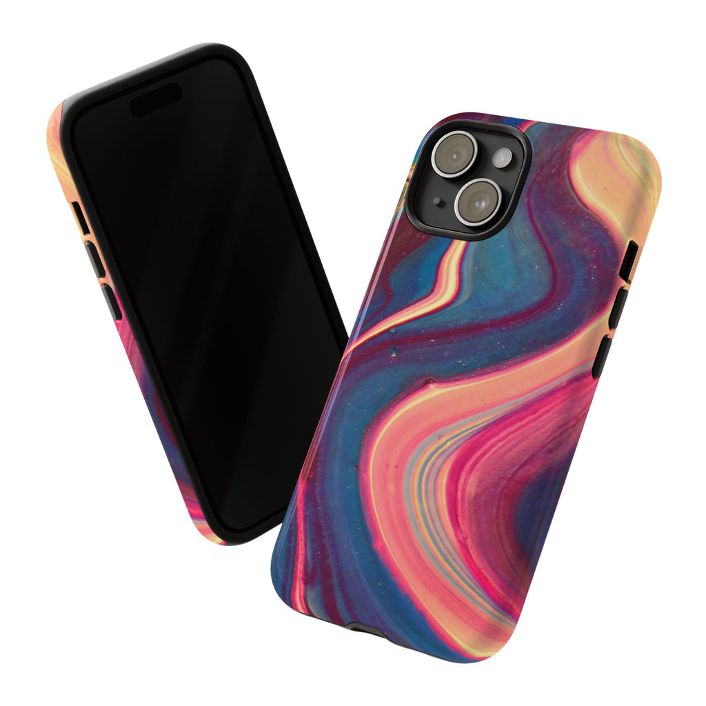 Colorful Wavy Marble Swirl Protective Phone Case