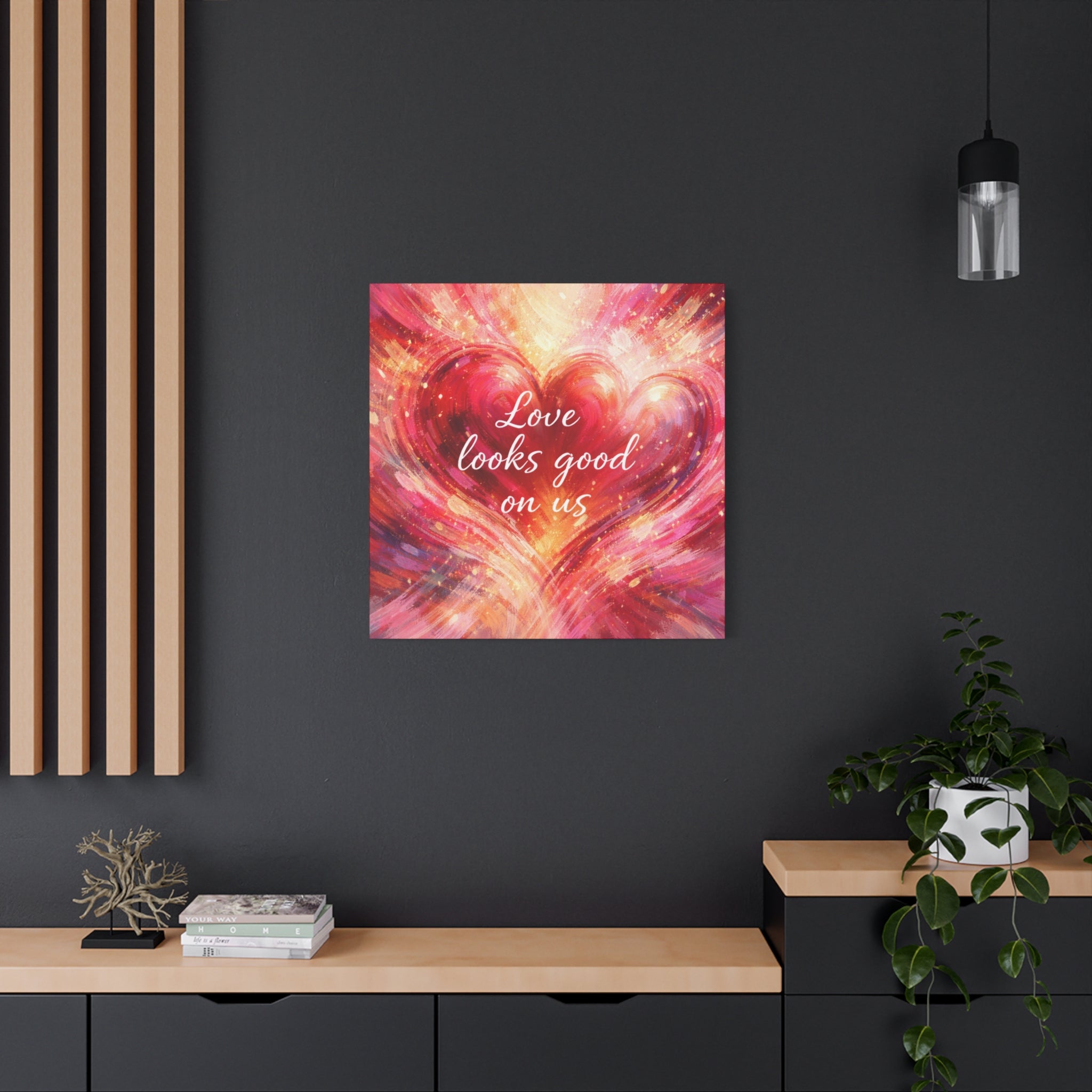 Love Looks Good On Us Matte Canvas Wall Art
