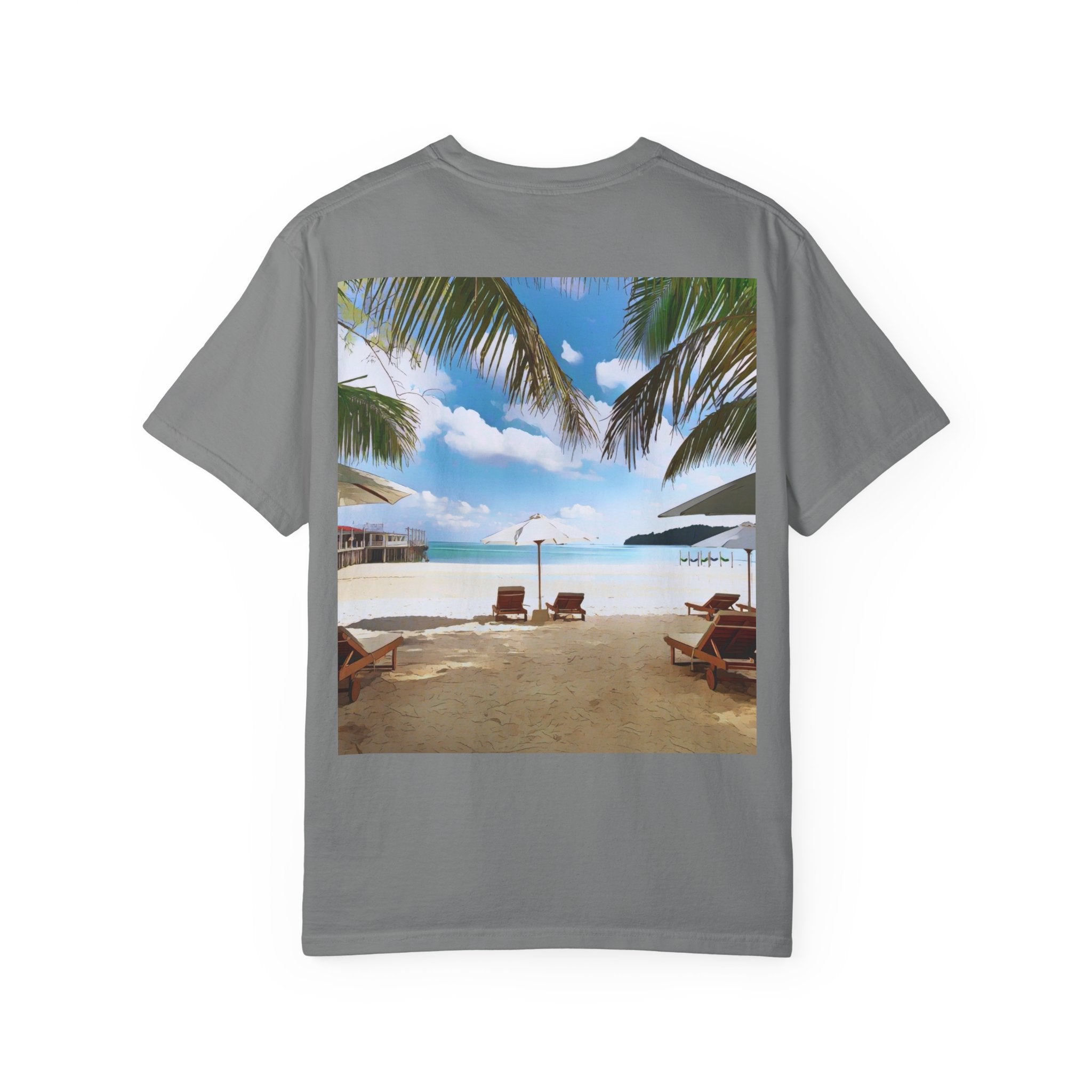 Don't Worry Be Happy Tropical Beach Graphic T-Shirt