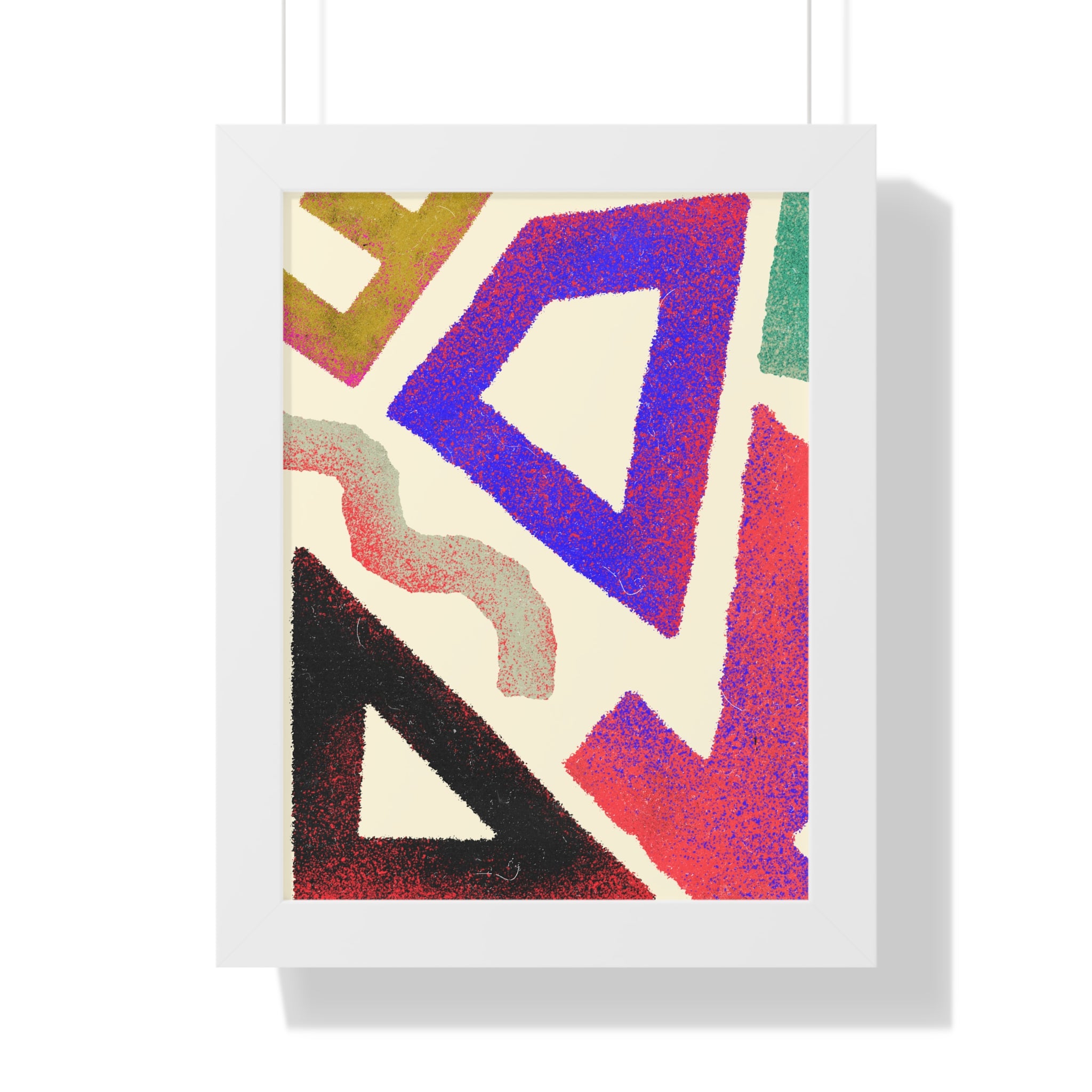 Abstract Colorful Geometric Framed Poster