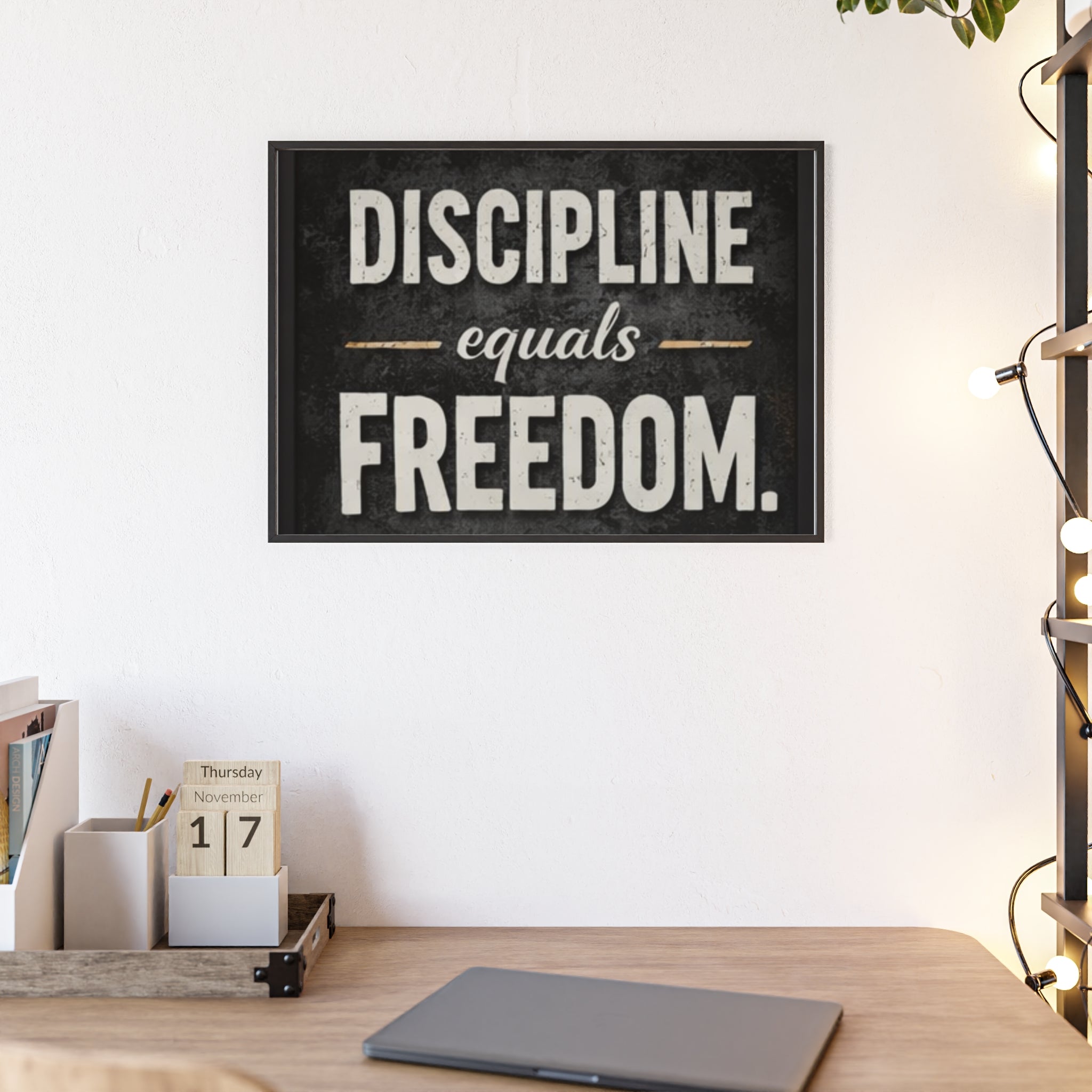 Discipline Equals Freedom Framed Poster