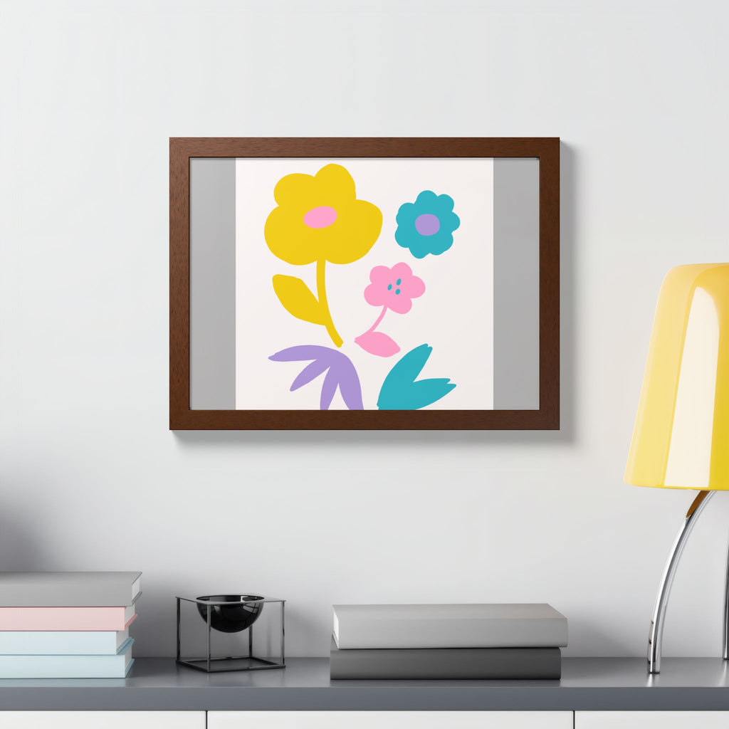 Multi-Color Floral Framed Poster