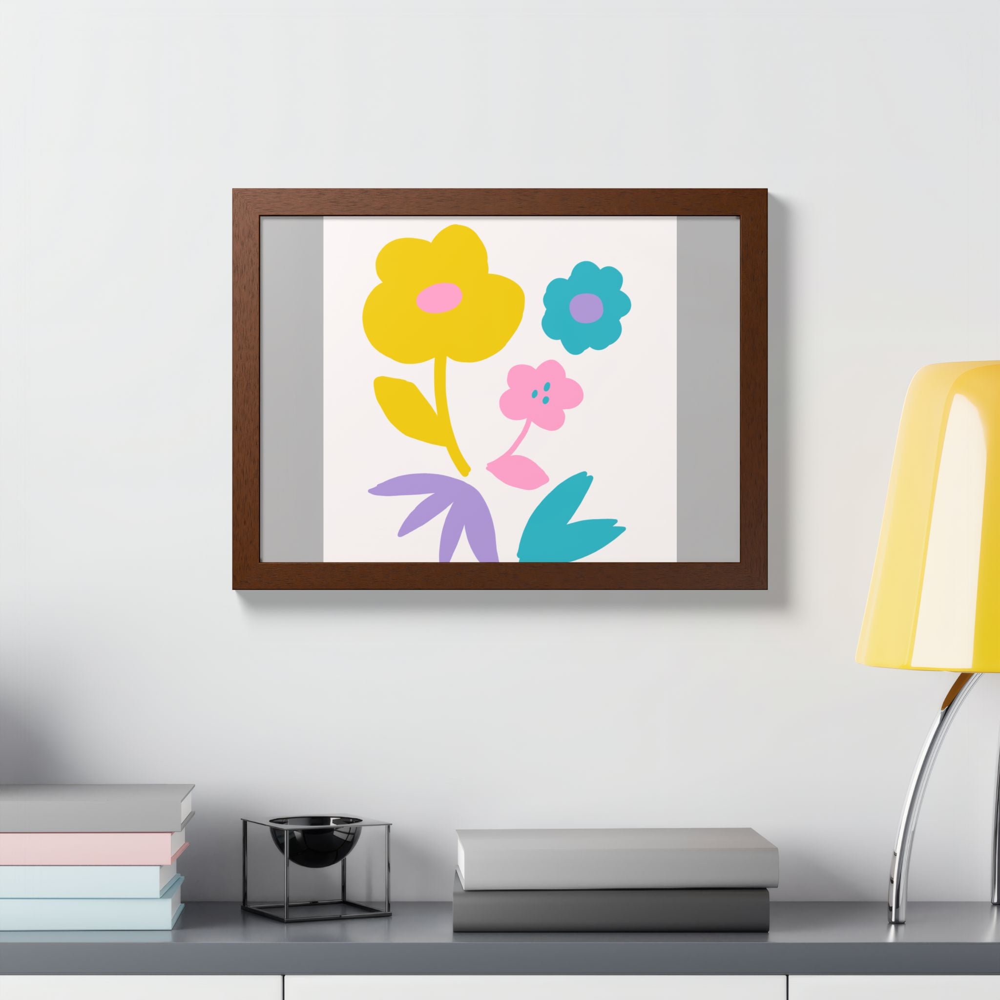 Multi-Color Floral Framed Poster